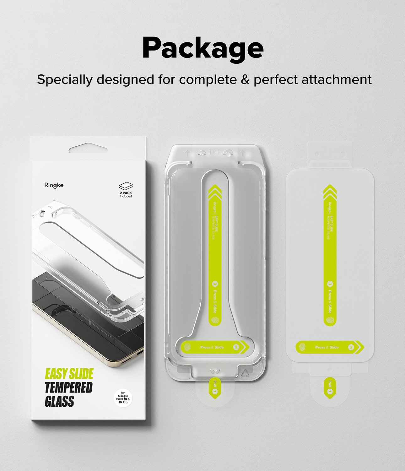 Google Pixel 10 Pro Skärmskydd i glas med monteringsram (2-pack)