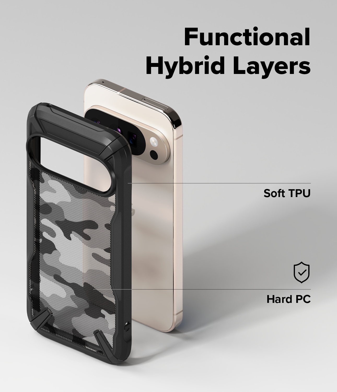 Google Pixel 10 Fusion X Skal, Camo Black