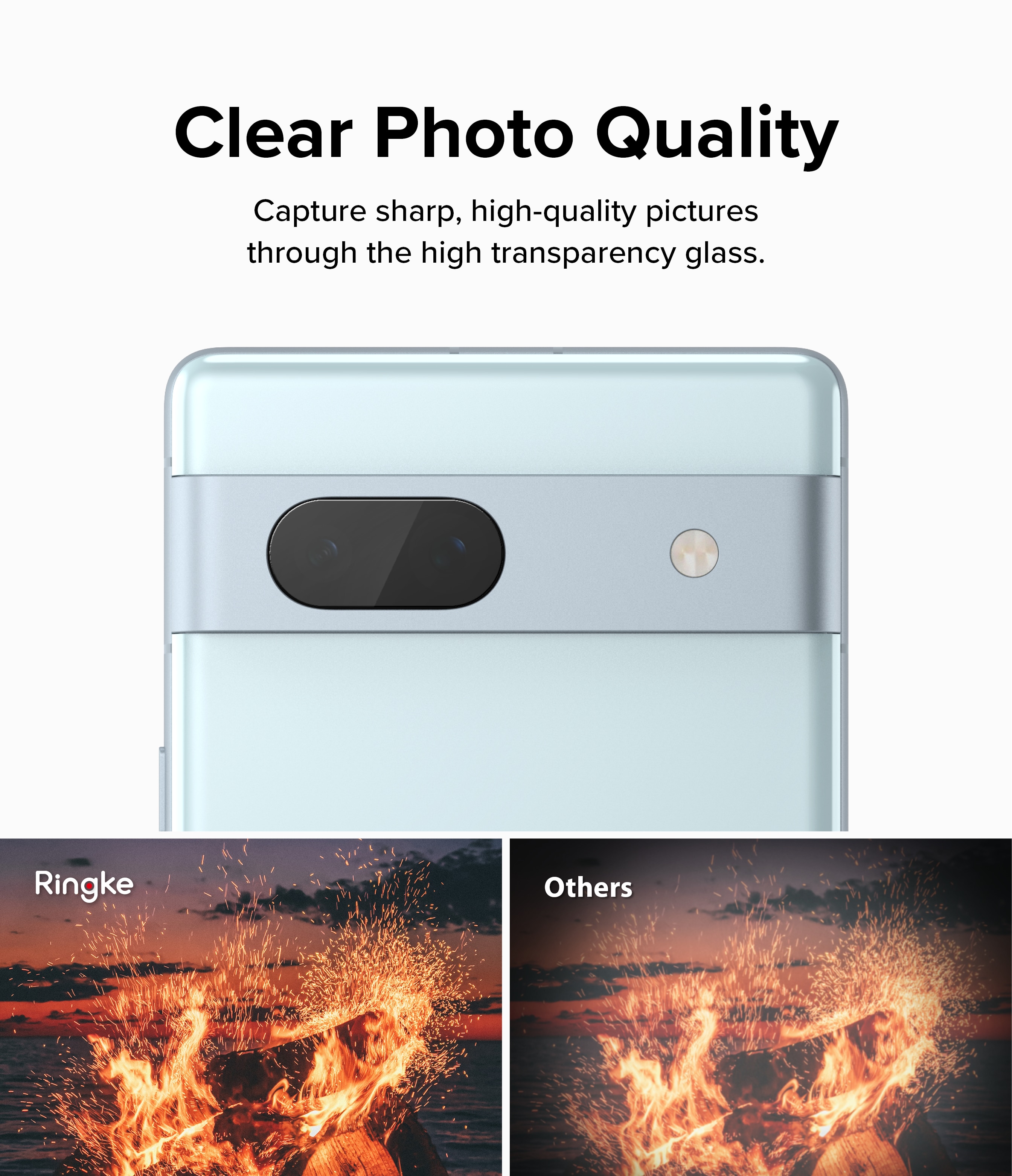 Google Pixel 7a Kameraskydd i glas (3-pack)