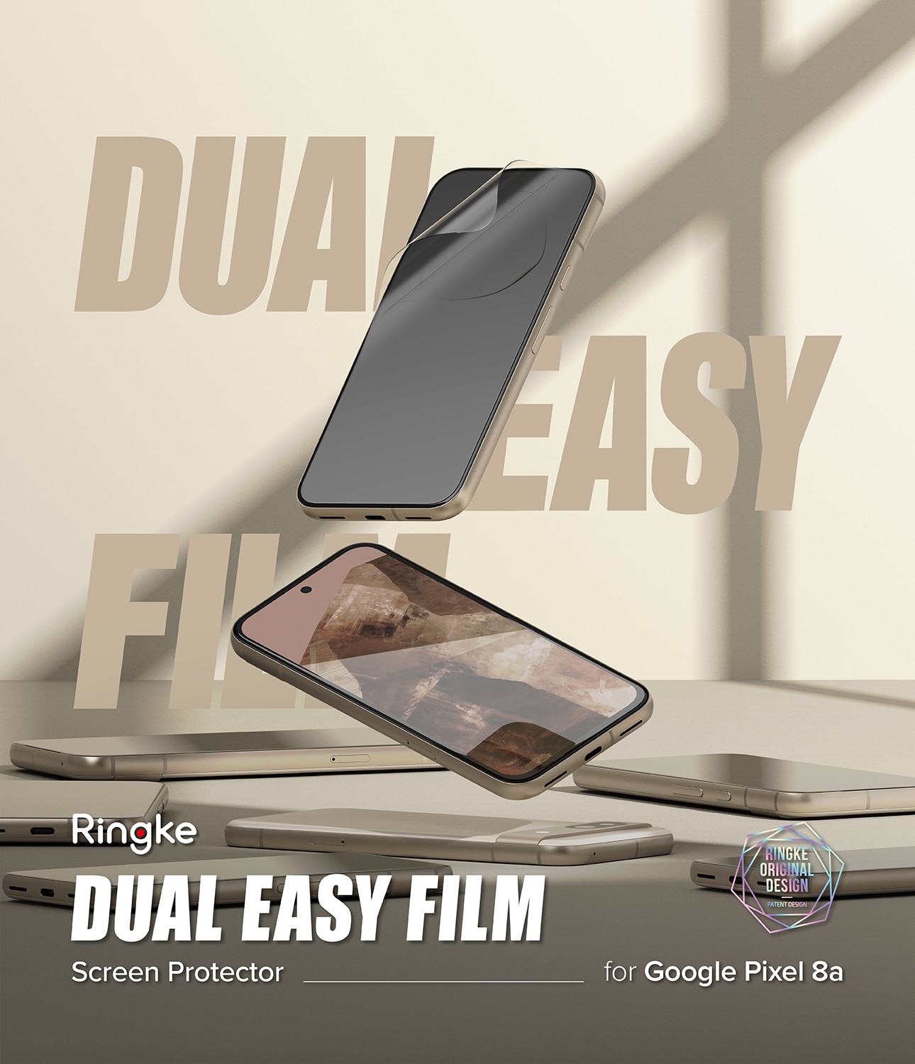 Google Pixel 8a Skärmskydd skyddsfilm - Dual Easy (2-pack)