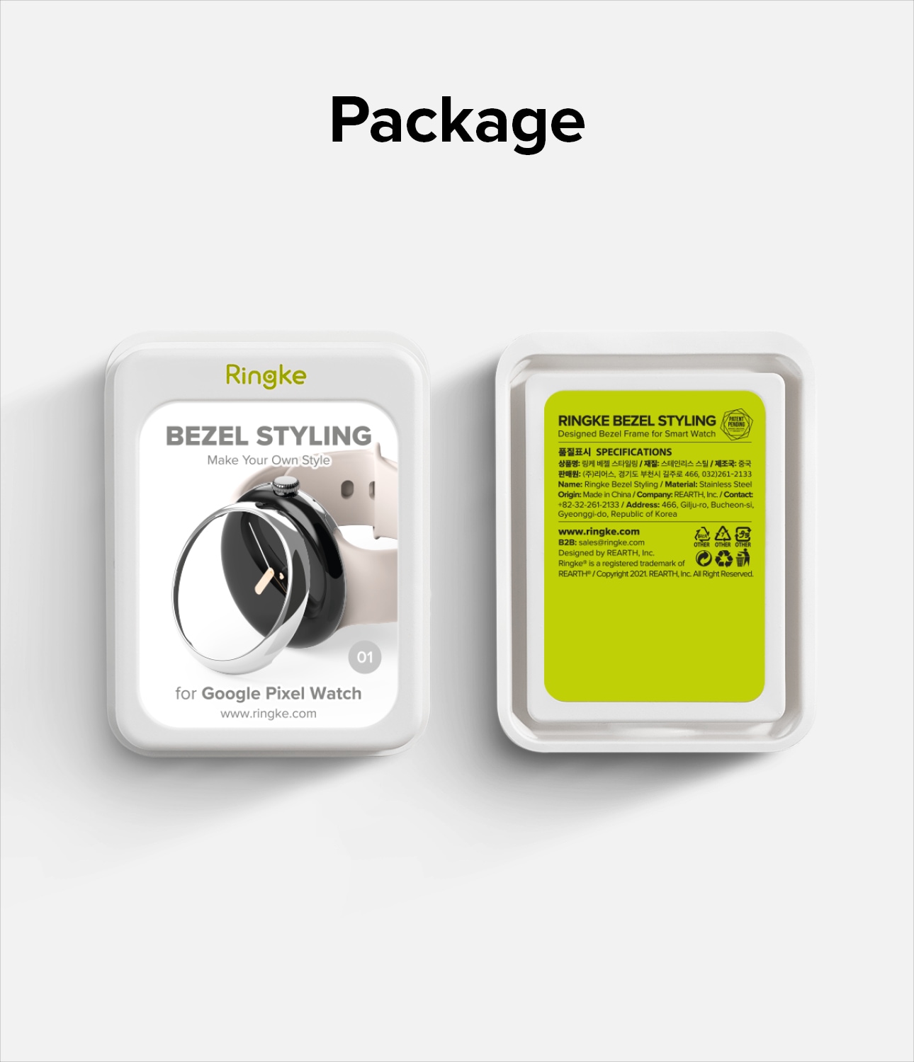 Google Pixel Watch 2 Skyddsram - Bezel Styling Silver