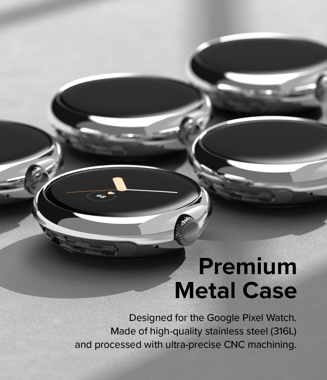 Google Pixel Watch 2 Skyddsram - Bezel Styling Silver