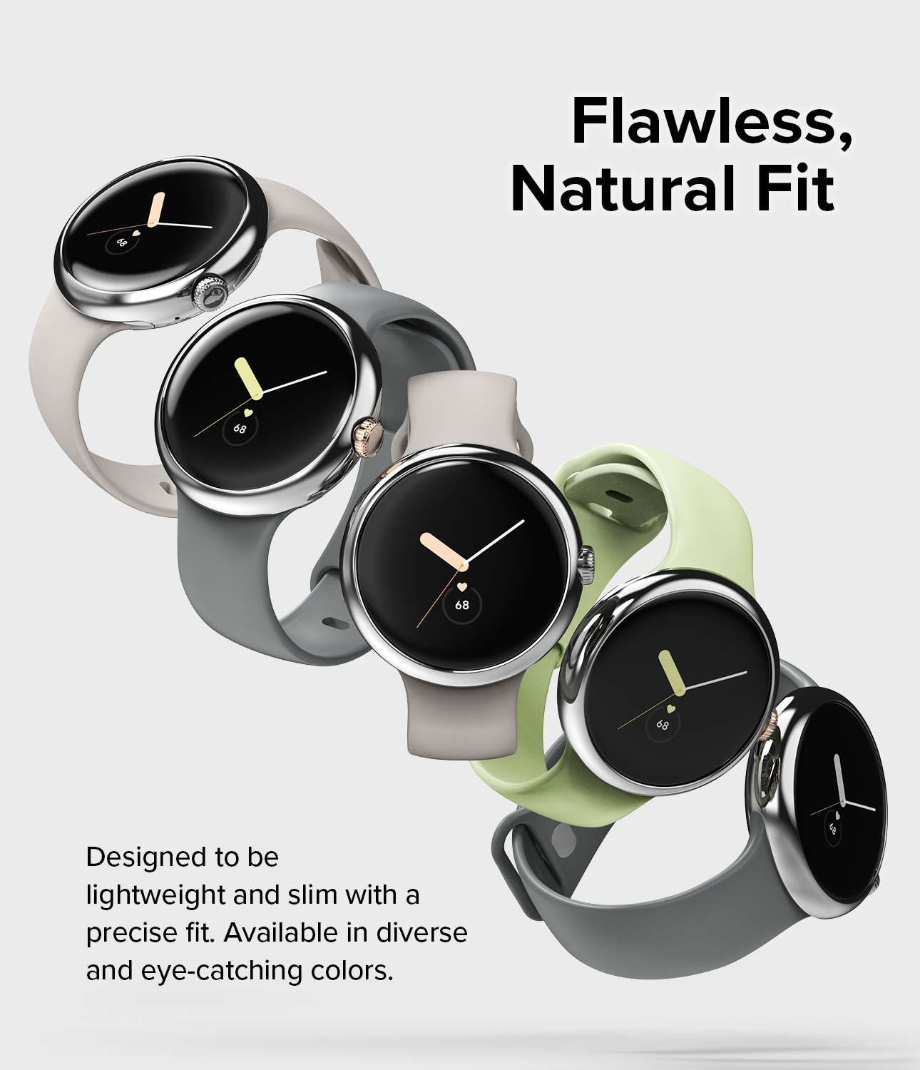 Google Pixel Watch 2 Skyddsram - Bezel Styling Silver