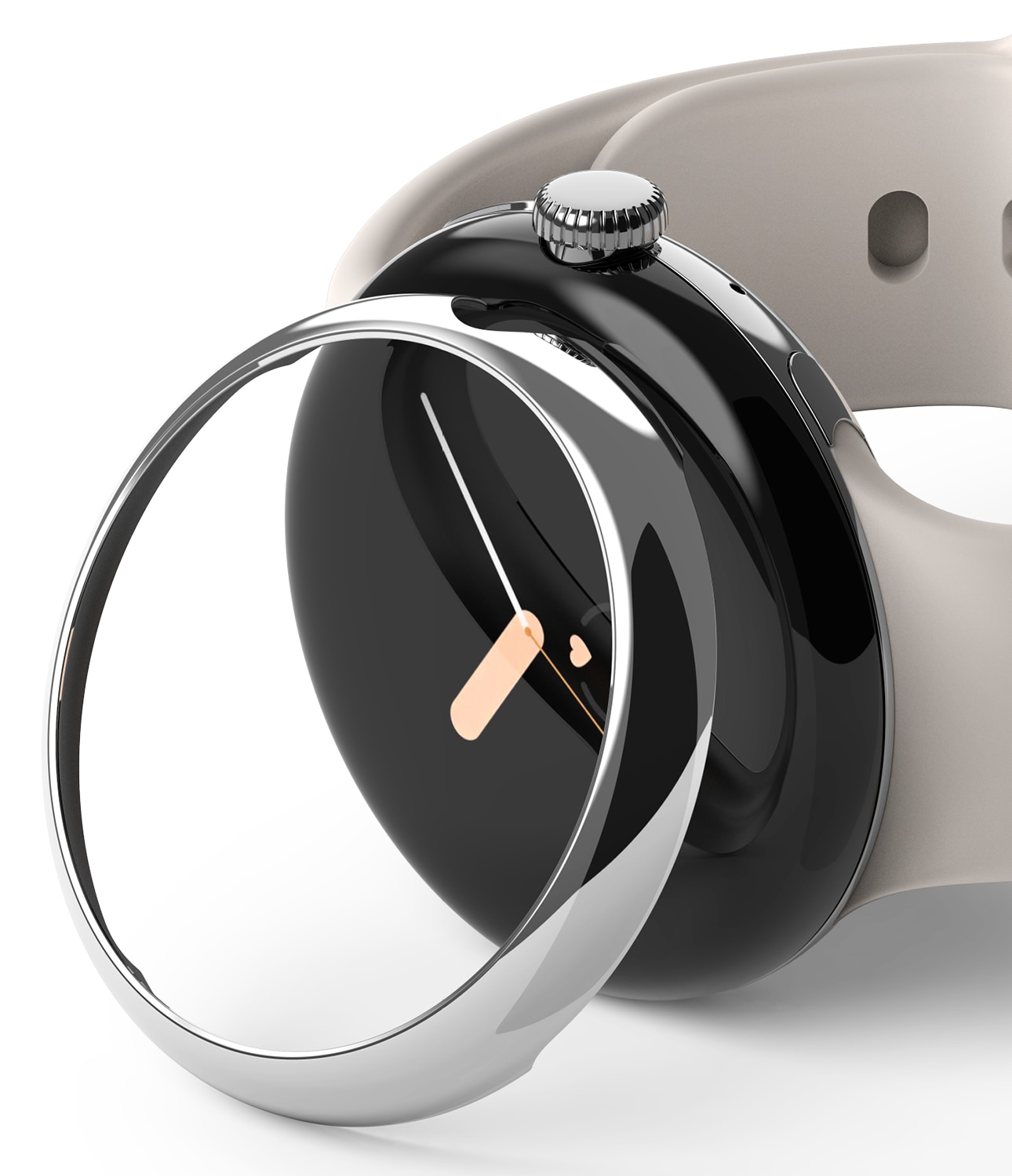 Google Pixel Watch 2 Skyddsram - Bezel Styling Silver