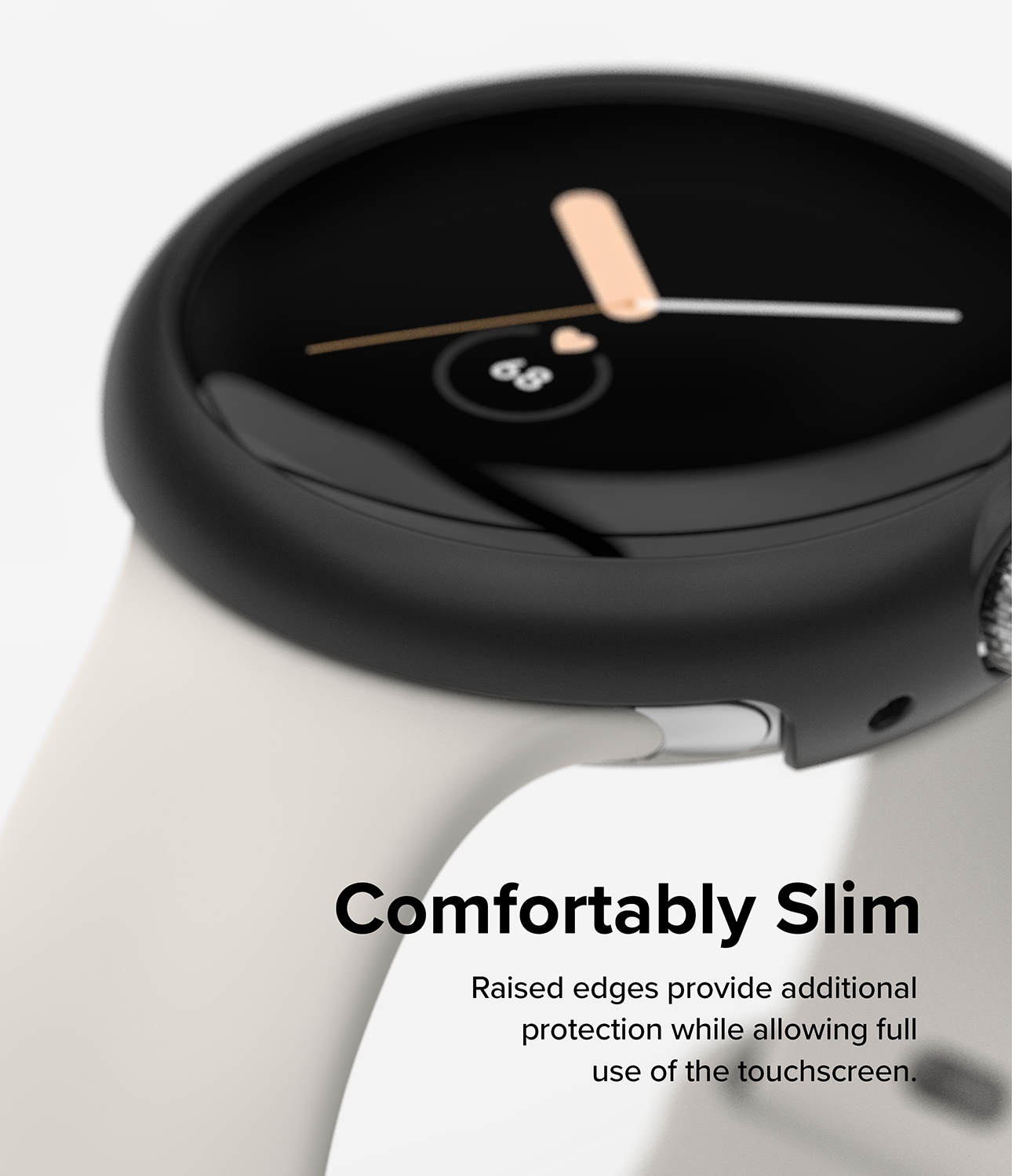 Google Pixel Watch Tunt skal (2-pack), Matte Black & Clear