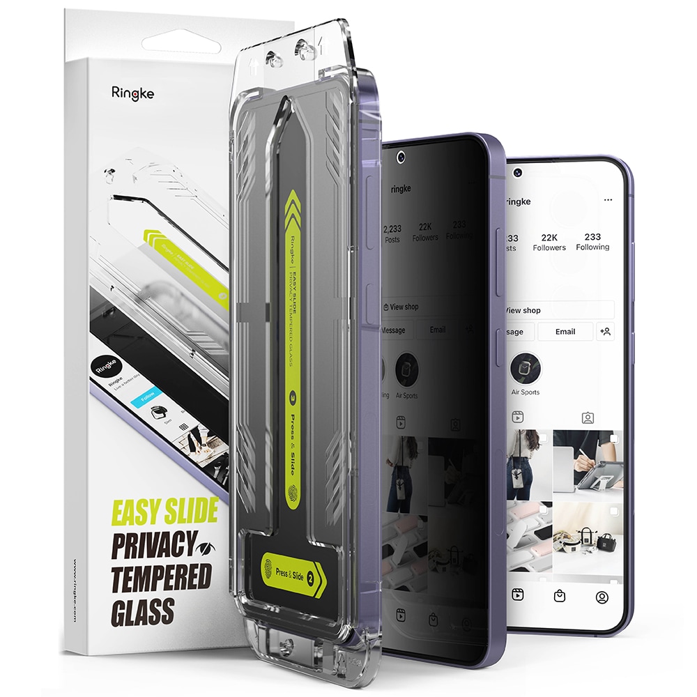 Samsung Galaxy S24 Ultra Anti-spy Skärmskydd i glas med monteringsram (2-pack)