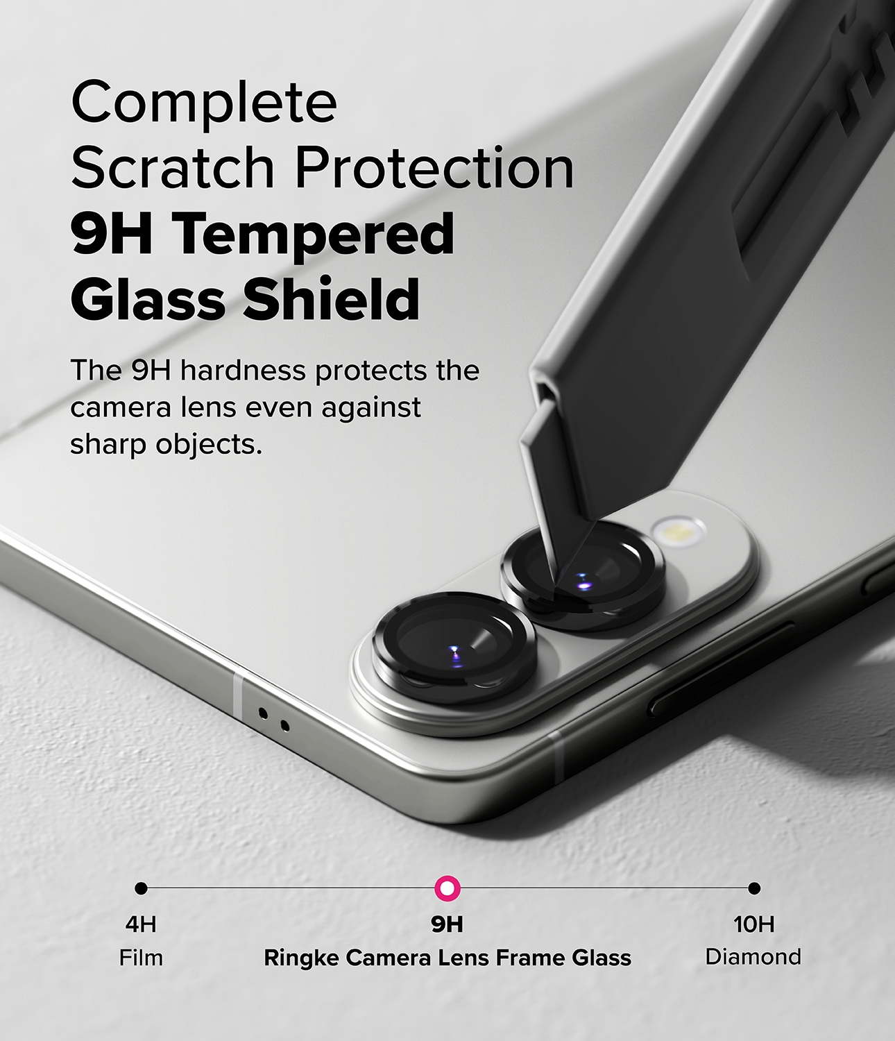 Samsung Galaxy S25 Edge 2-pack Linsskydd med aluminiumram, Svart