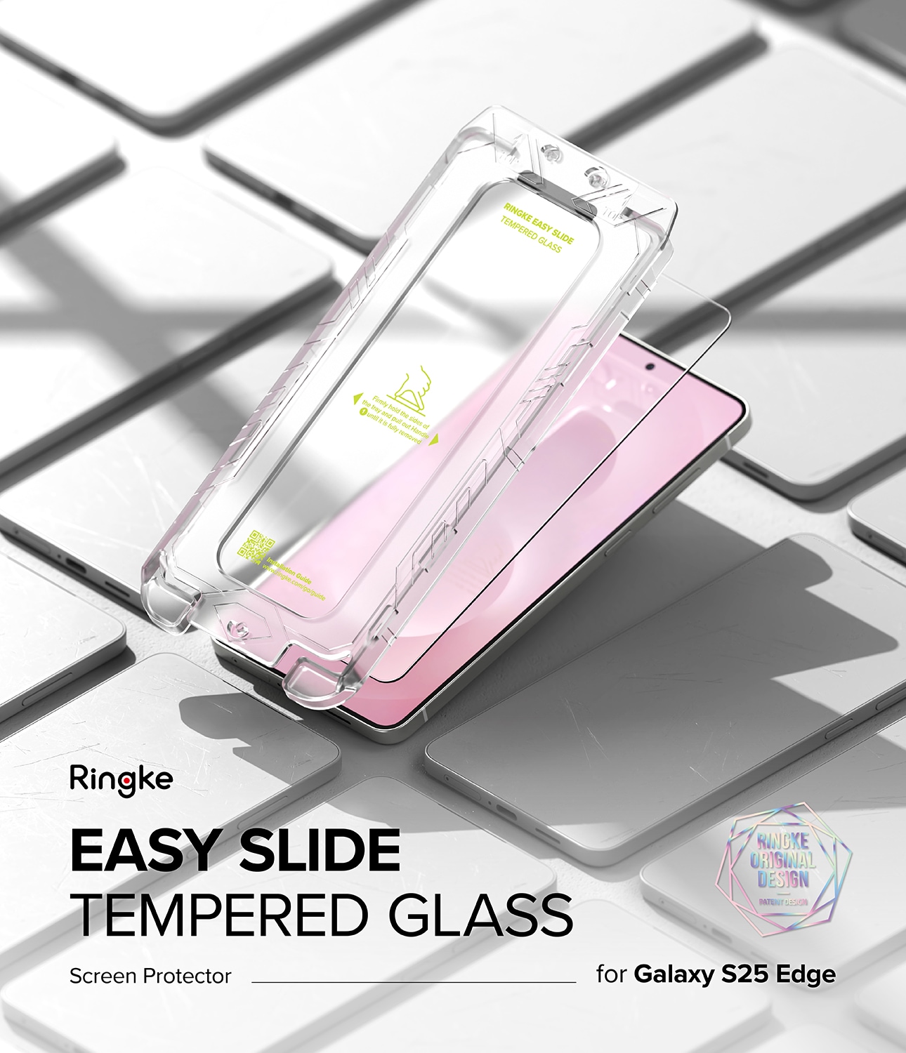 Samsung Galaxy S25 Edge Skärmskydd i glas med monteringsram (2-pack)
