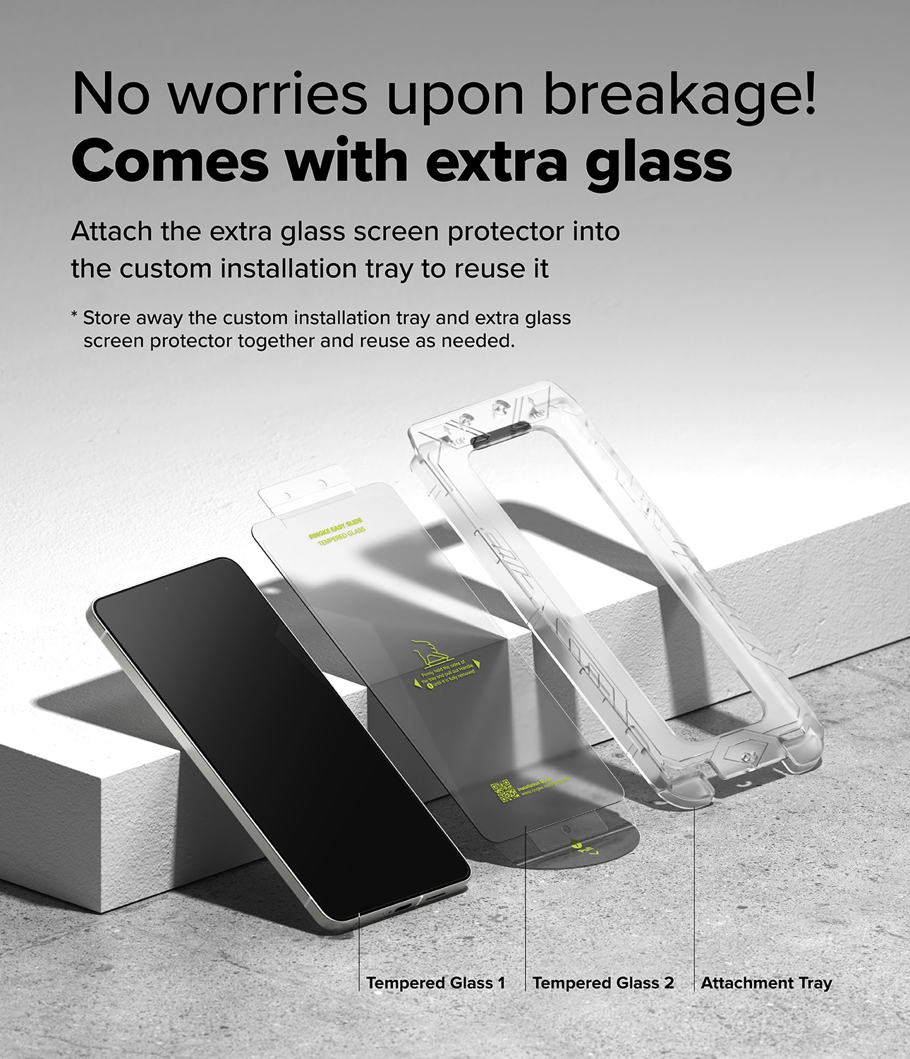 Samsung Galaxy S25 Edge Skärmskydd i glas med monteringsram (2-pack)