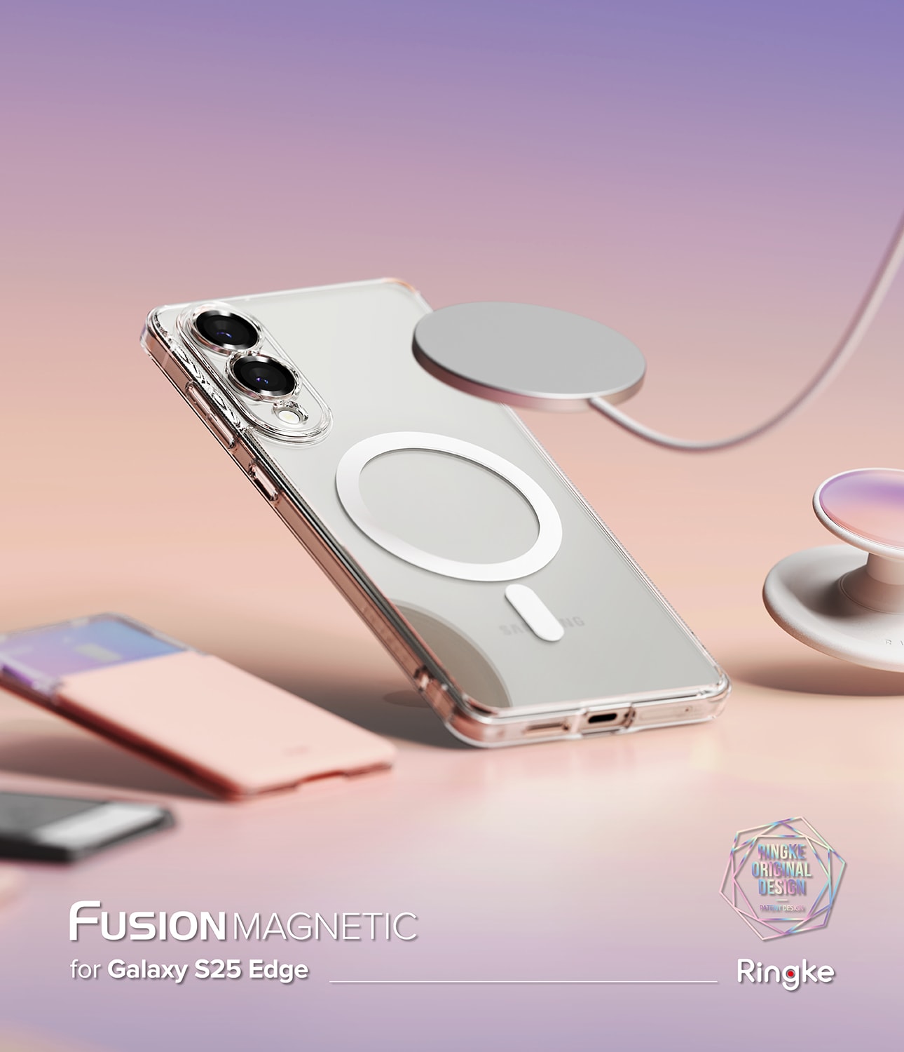 Samsung Galaxy S25 Edge Fusion MagSafe Skal, Genomskinlig