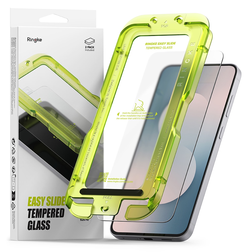 Samsung Galaxy S25 FE Skärmskydd i glas med monteringsram (2-pack)