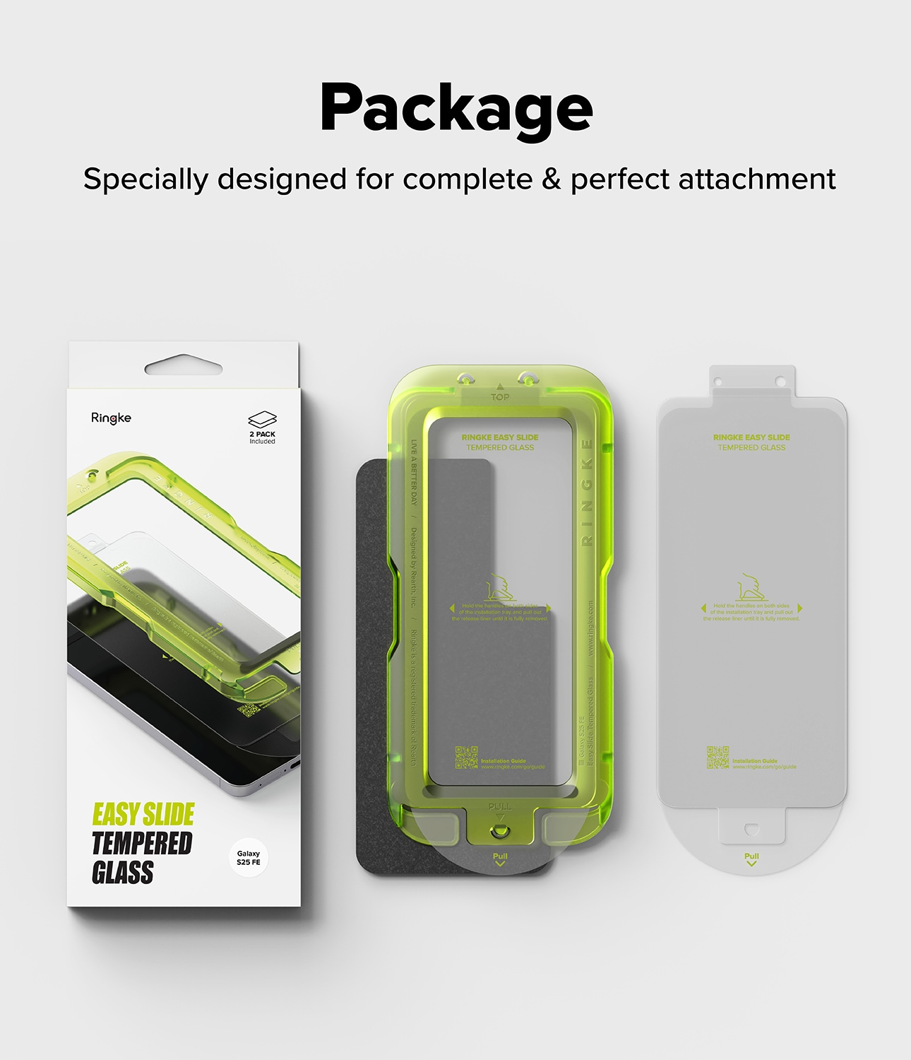 Samsung Galaxy S25 FE Skärmskydd i glas med monteringsram (2-pack)