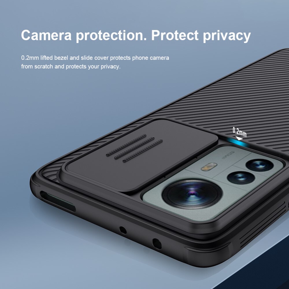 Xiaomi 12 Pro Skal med kameraskydd - CamShield, Svart