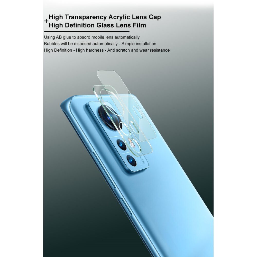 Xiaomi 12 Kameraskydd i glas, Genomskinlig