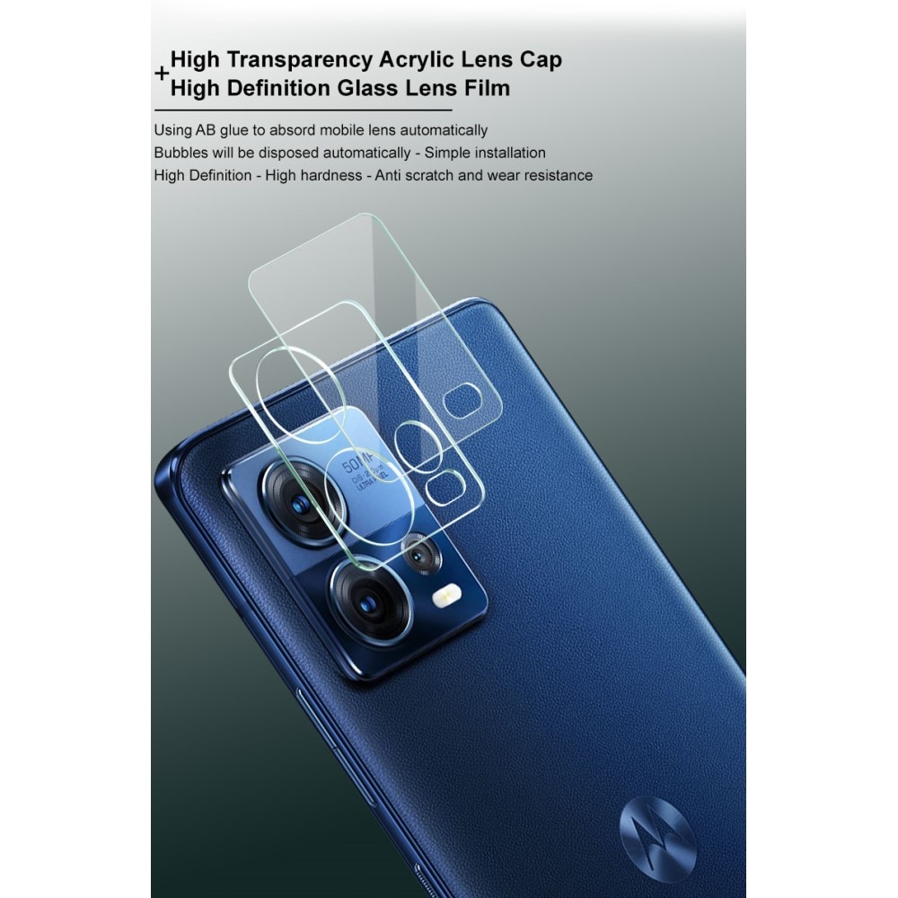 Motorola Edge 30 Fusion Kameraskydd i glas, Genomskinlig