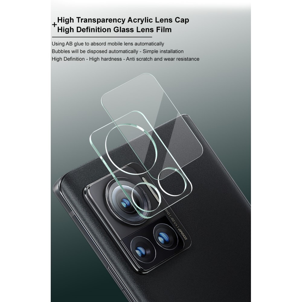 Motorola Edge 30 Ultra Kameraskydd i glas, Genomskinlig