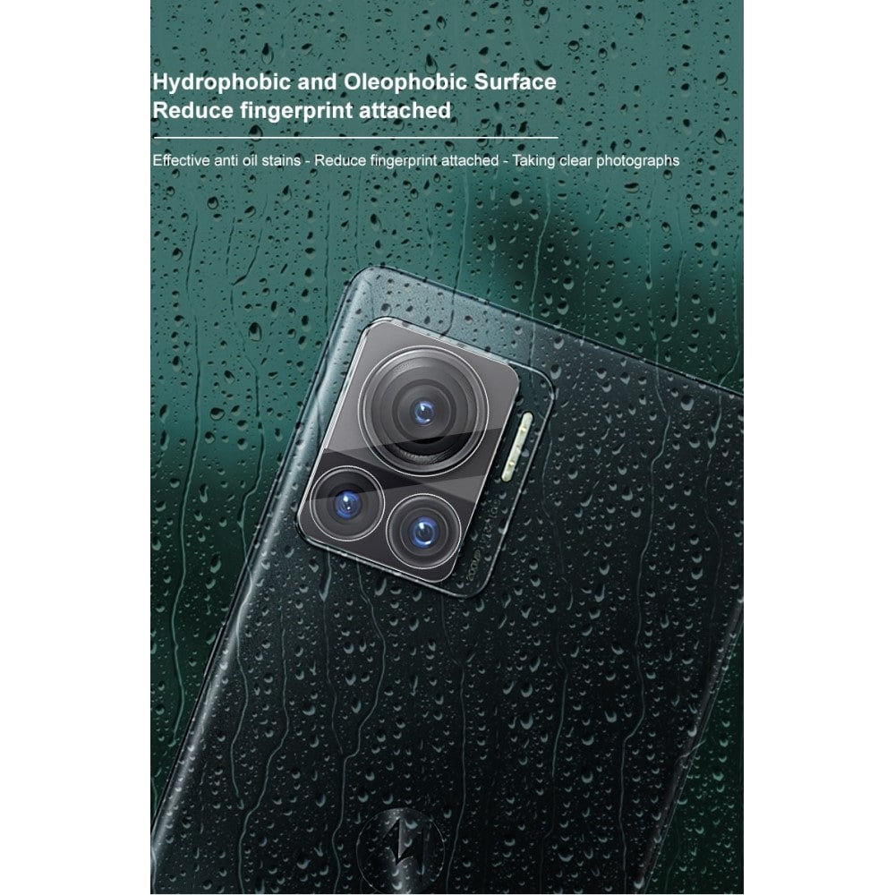 Motorola Edge 30 Ultra Kameraskydd i glas, Genomskinlig