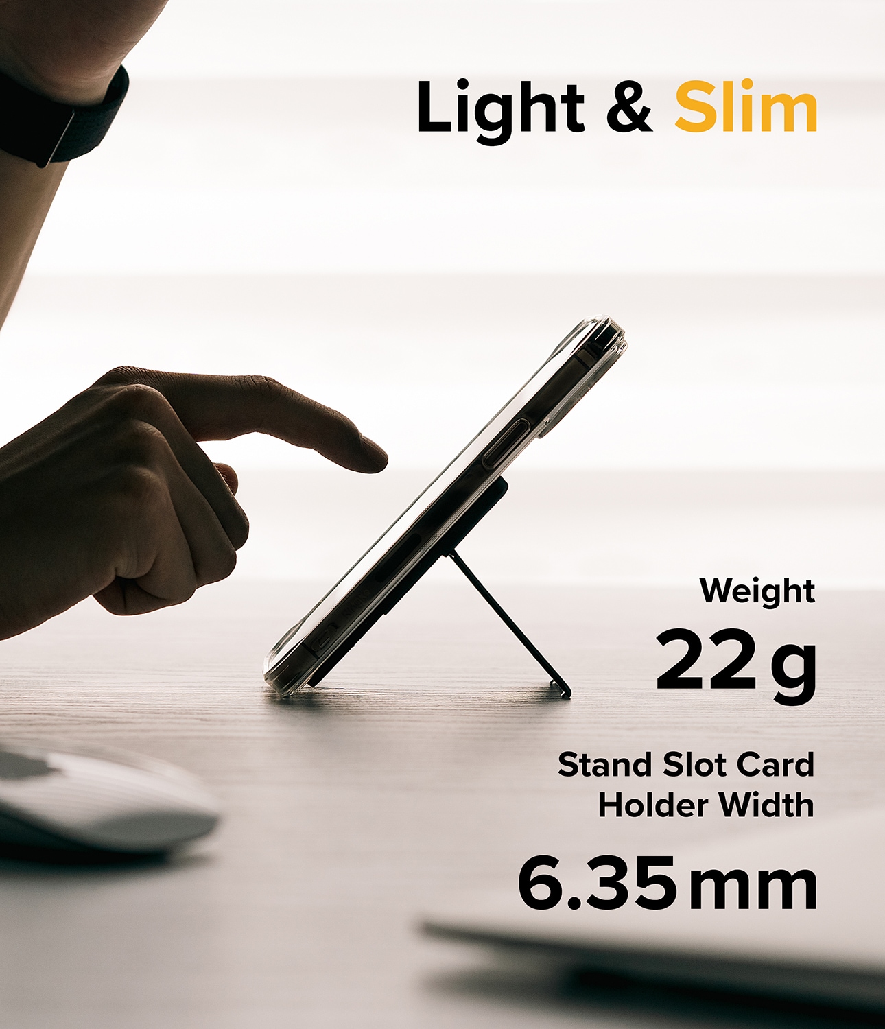 Stand Card Slot Korthållare, Light Gray