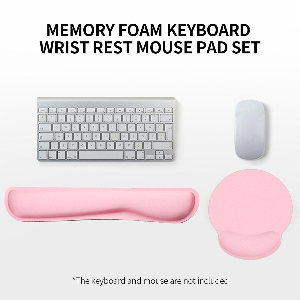 Ergonomiskt stöd till tangentbord + musmatta, rosa