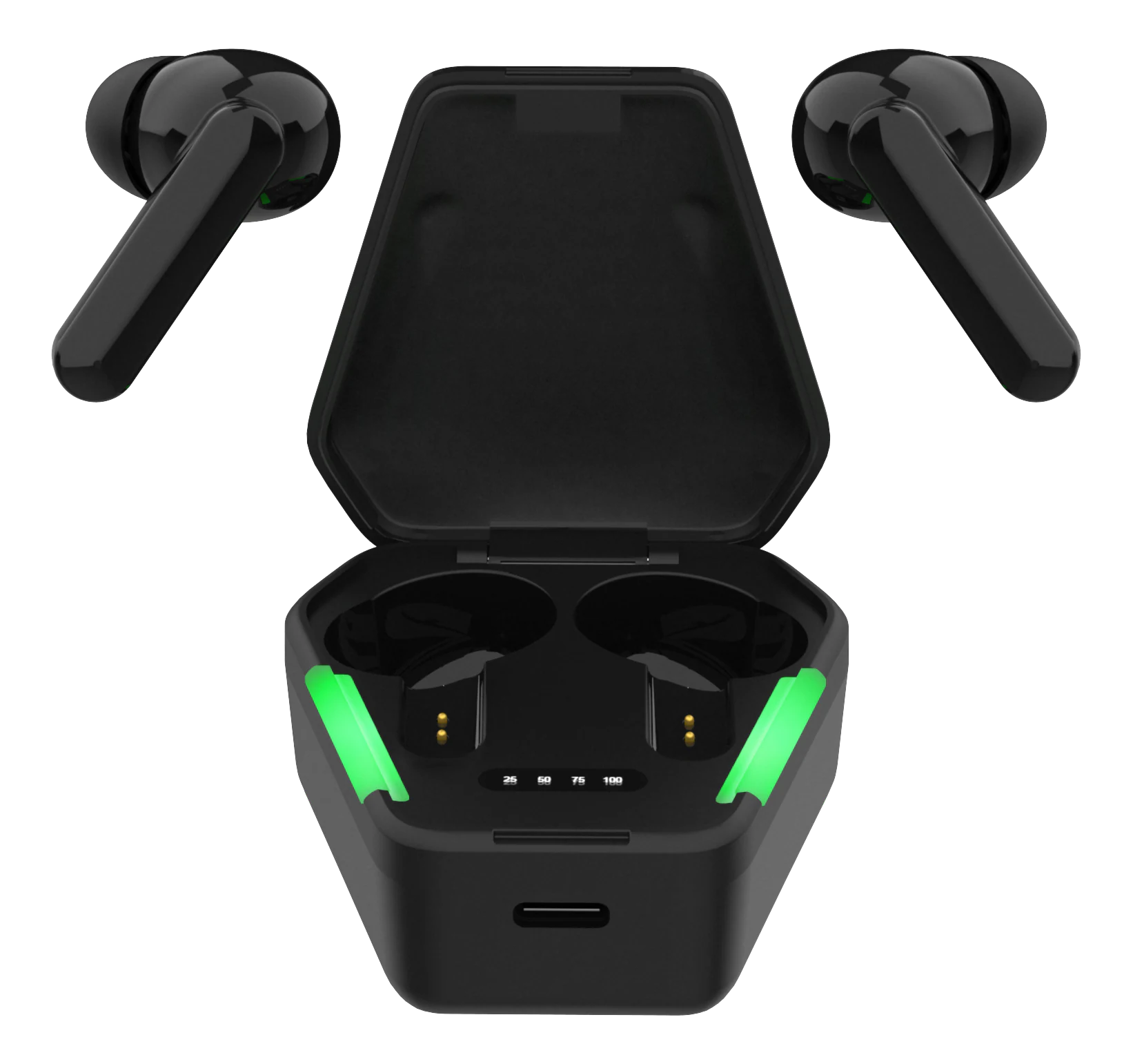 Gaming TWS Hörlurar  in-ear trådlösa, Svart