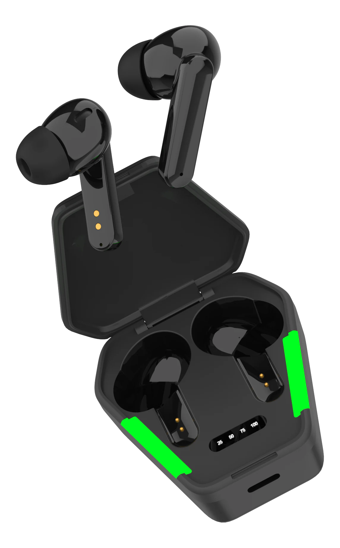 Gaming TWS Hörlurar  in-ear trådlösa, Svart