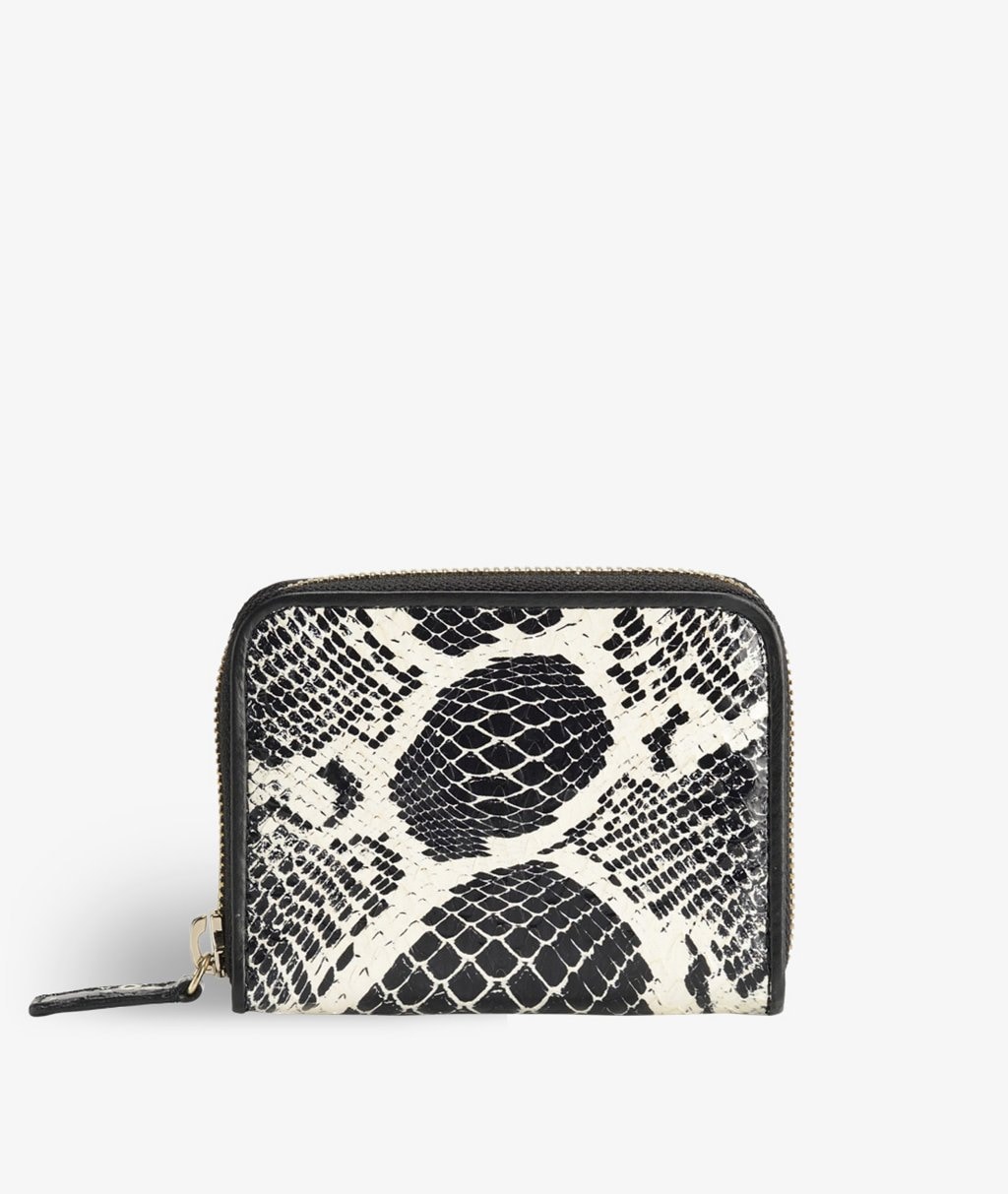 Zip Wallet Real Water Snake Bubbels White