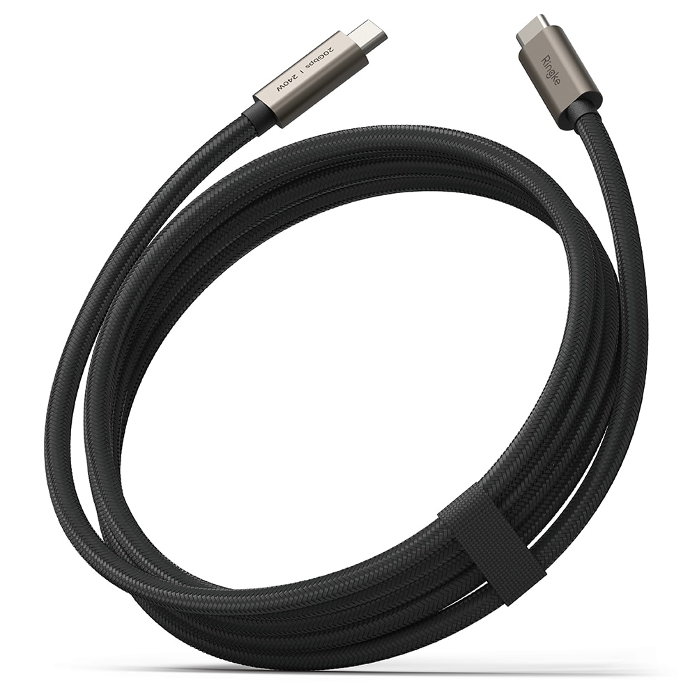 USB-C till USB-C 3.2 Gen 2X2 Laddningskabel 2m, svart