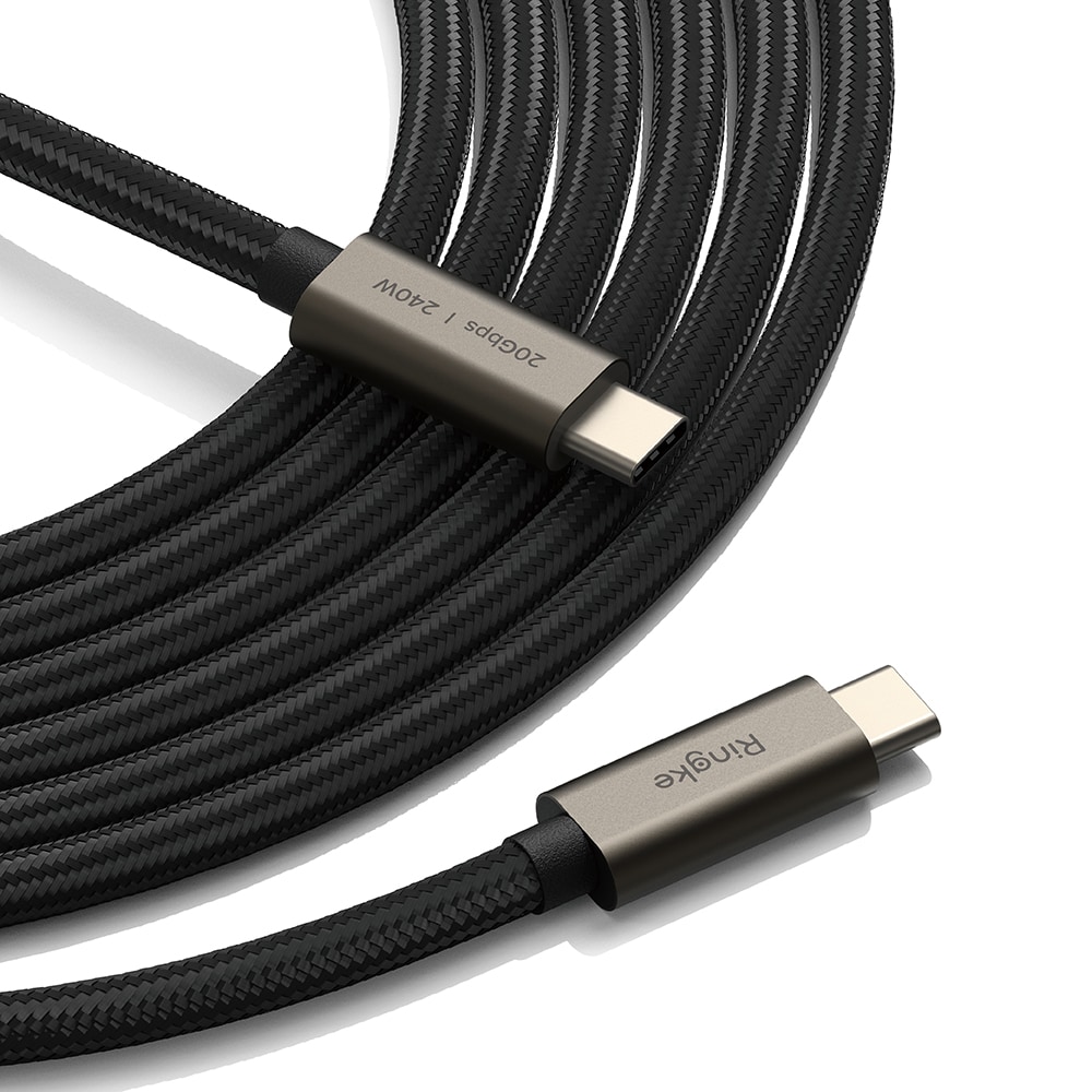 USB-C till USB-C 3.2 Gen 2x2 Laddningskabel 2m, svart