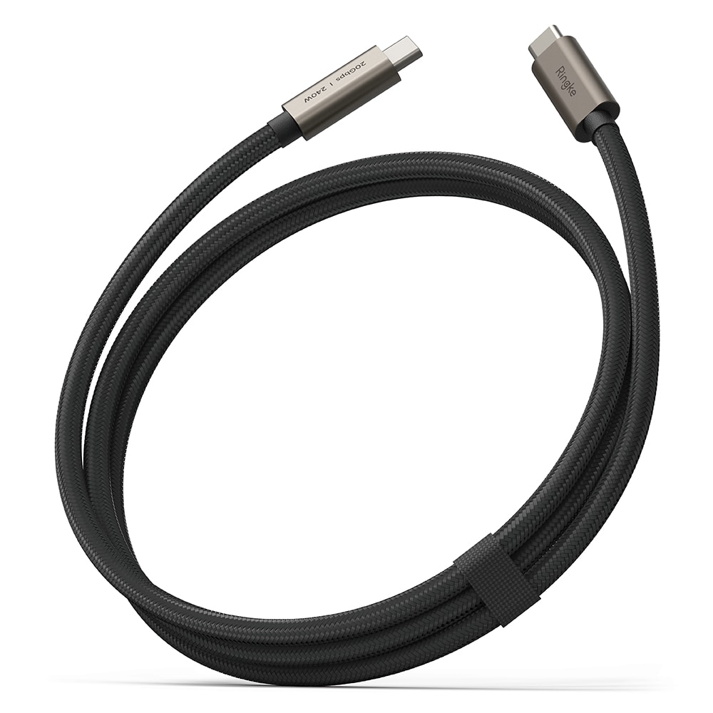 USB-C till USB-C 3.2 Gen 2X2 Laddningskabel 1m, svart