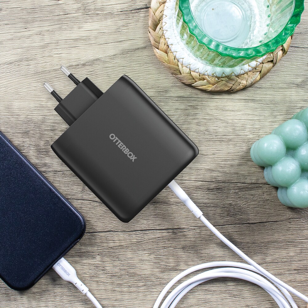 Väggladdare 2x USB-C + 2x USB-A GaN 100W, Black