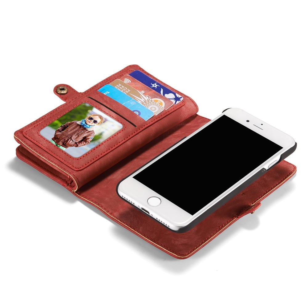 iPhone SE (2020) Rymligt plånboksfodral med många kortfack, röd