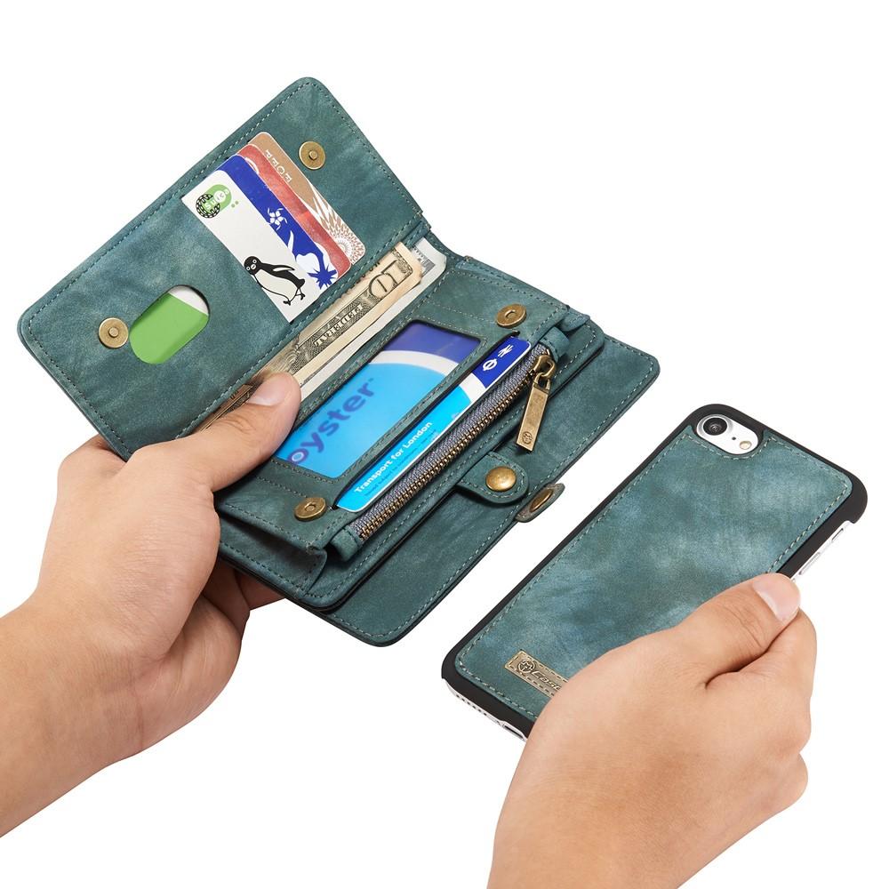 iPhone SE (2020) Rymligt plånboksfodral med många kortfack, blå