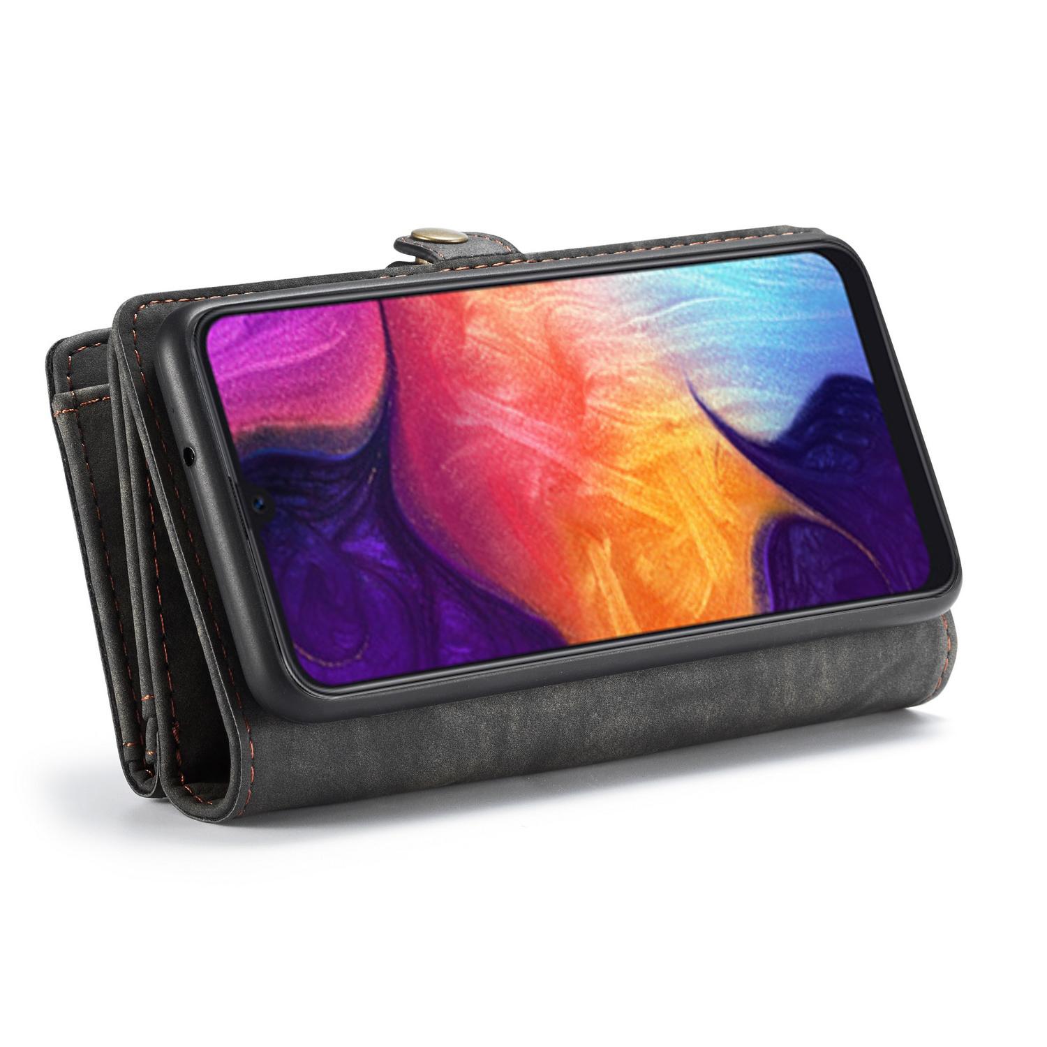 Samsung Galaxy A50 Rymligt plånboksfodral med många kortfack, Grå