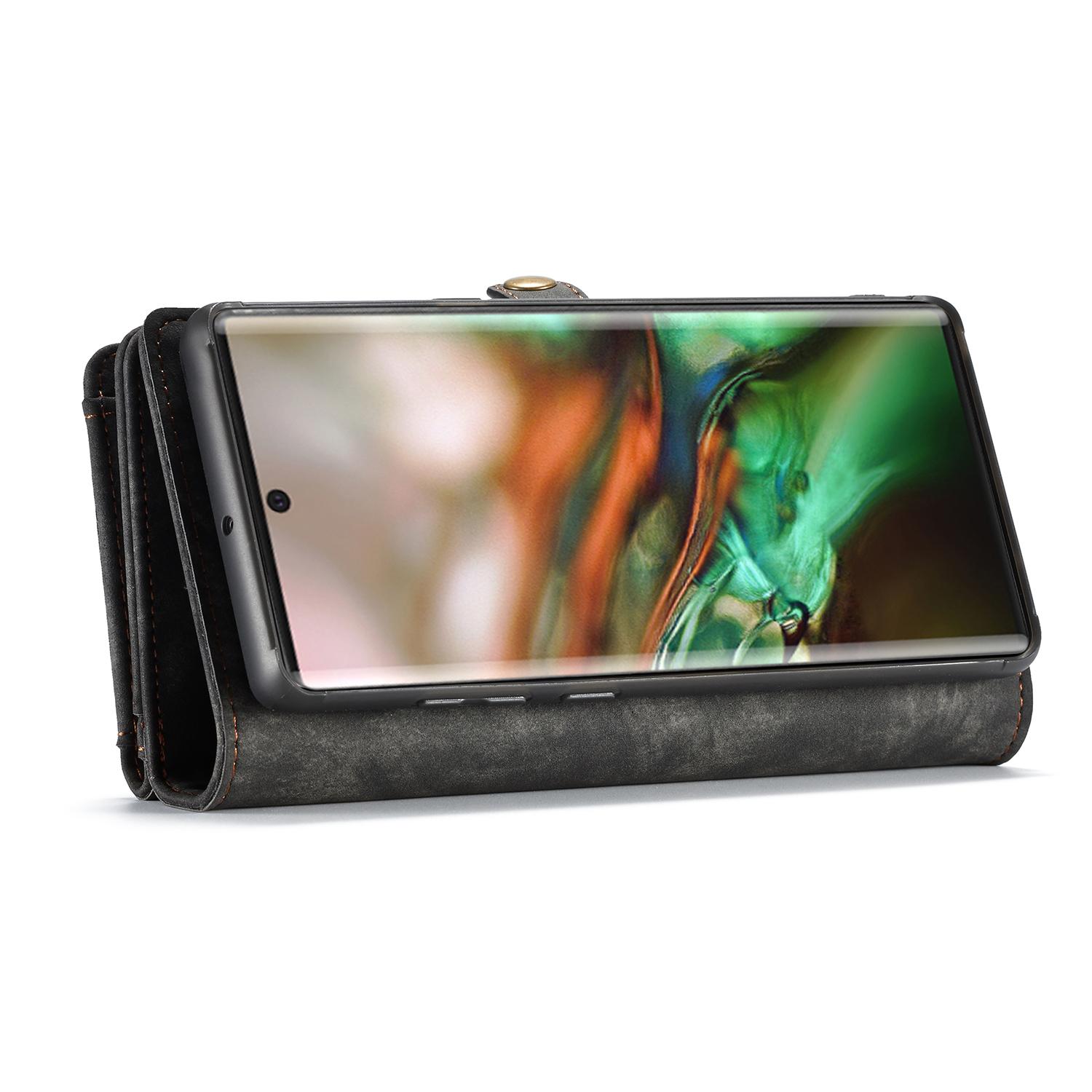 Galaxy Note 10 Plus Rymligt plånboksfodral med många kortfack, grå