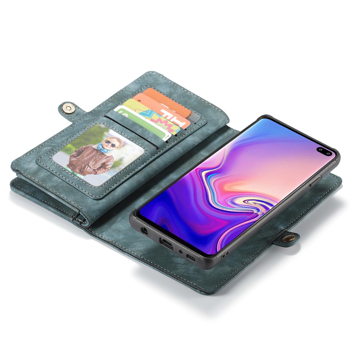 Samsung Galaxy S10 Plus Rymligt plånboksfodral med många kortfack, Blå