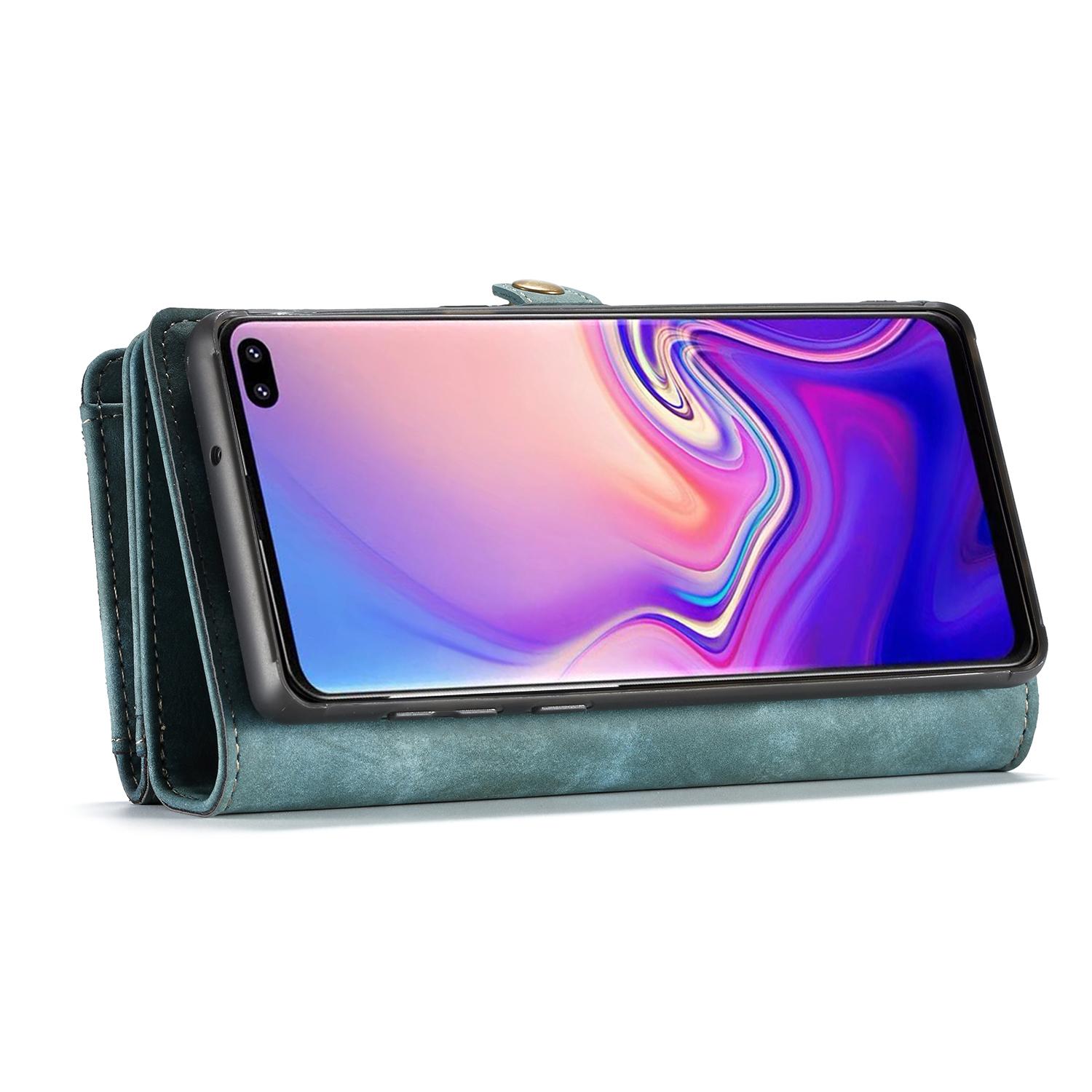 Samsung Galaxy S10 Plus Rymligt plånboksfodral med många kortfack, Blå