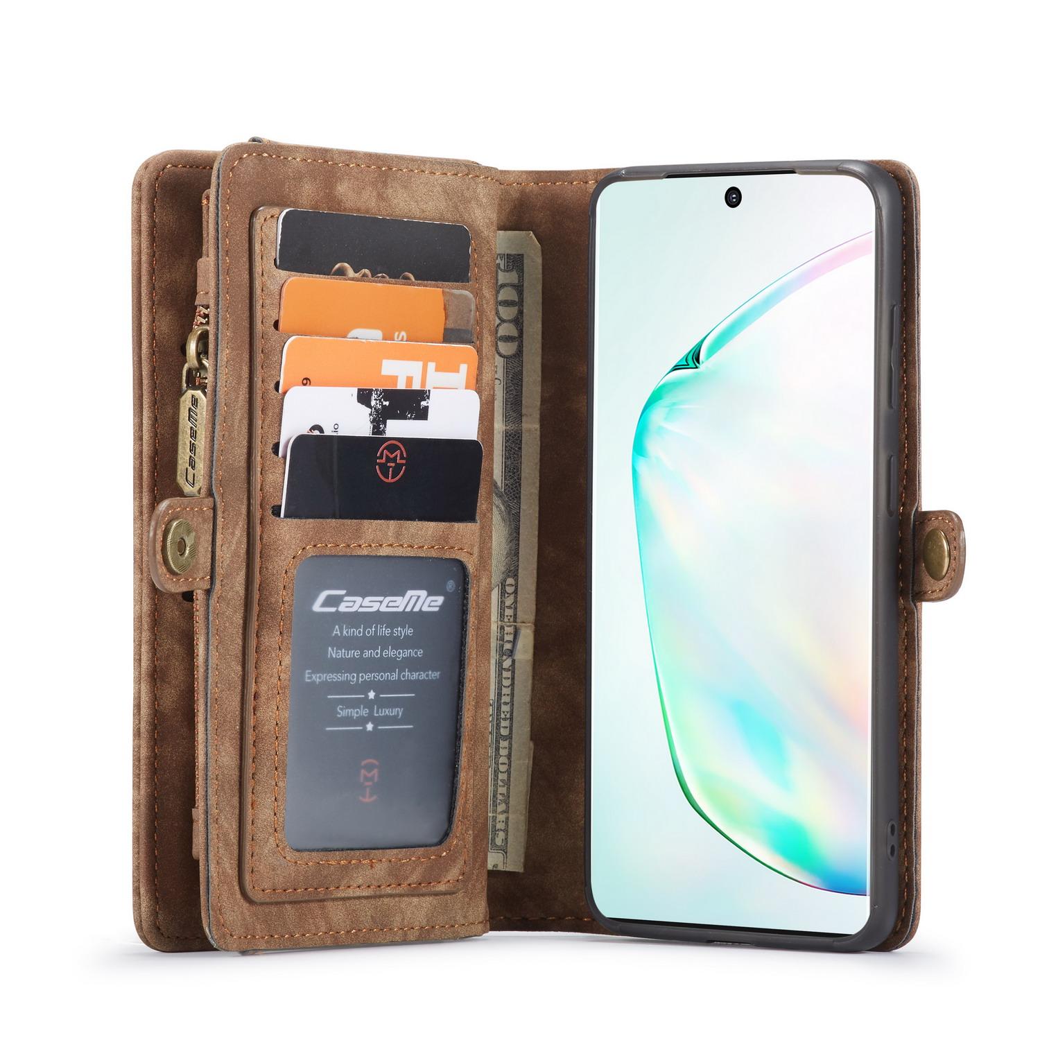 Samsung Galaxy S20 Rymligt plånboksfodral med många kortfack, Brun
