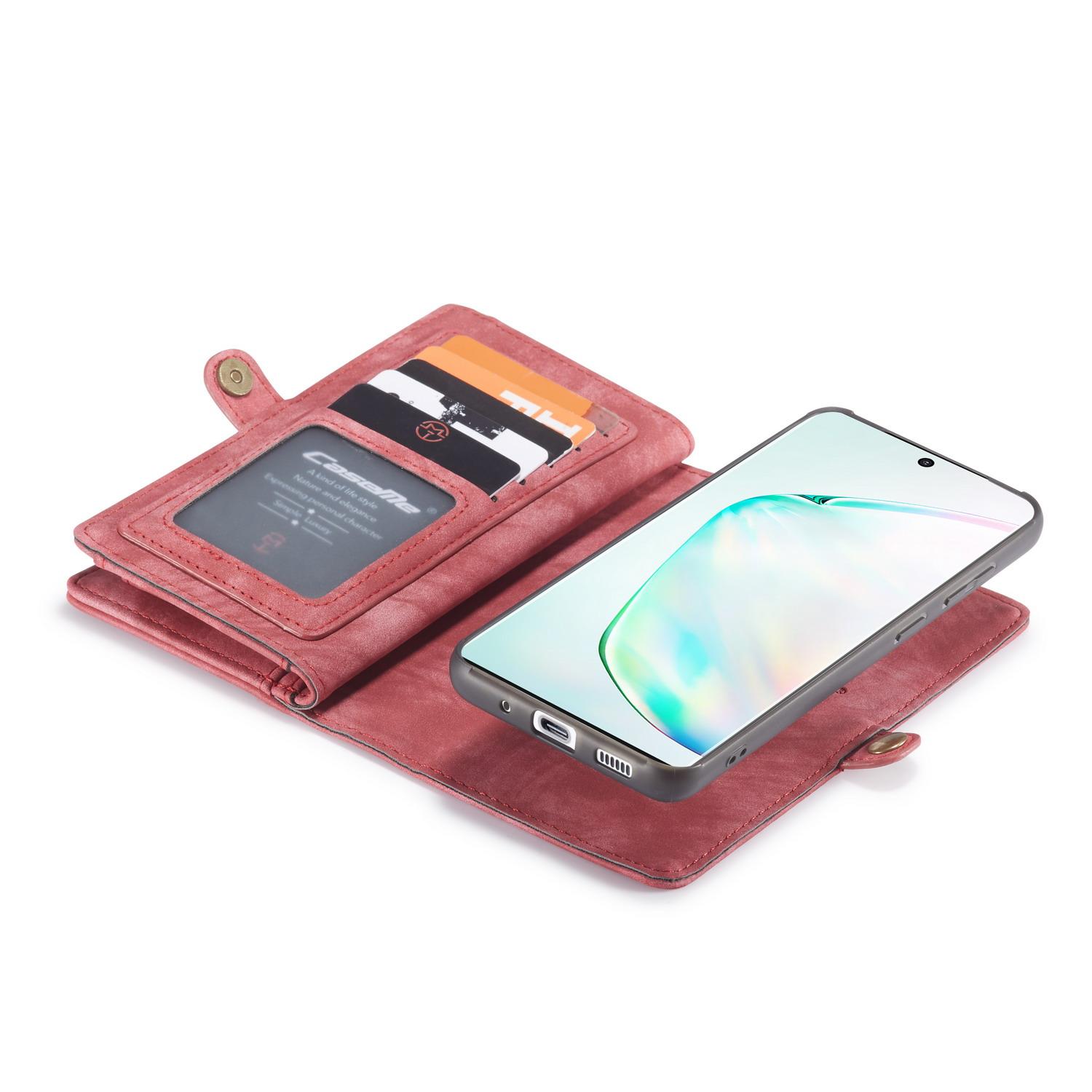 Galaxy S20 Rymligt plånboksfodral med många kortfack, röd