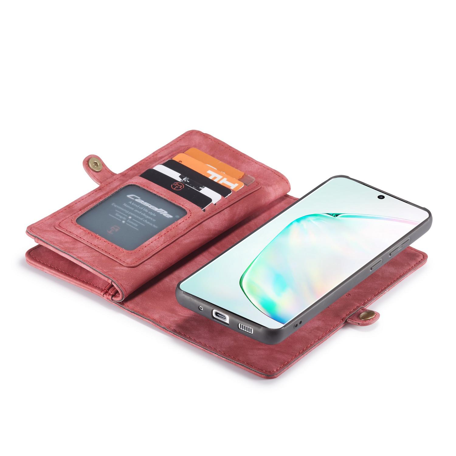 Galaxy S20 Ultra Rymligt plånboksfodral med många kortfack, röd