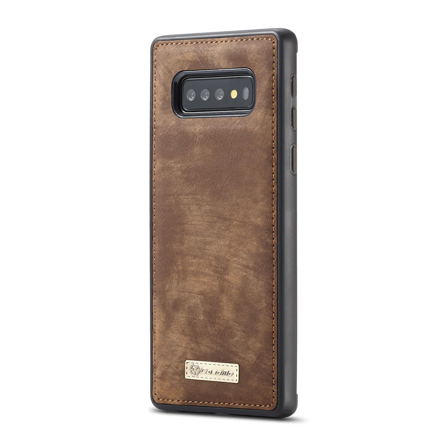 Samsung Galaxy S10 Rymligt plånboksfodral med många kortfack, brun