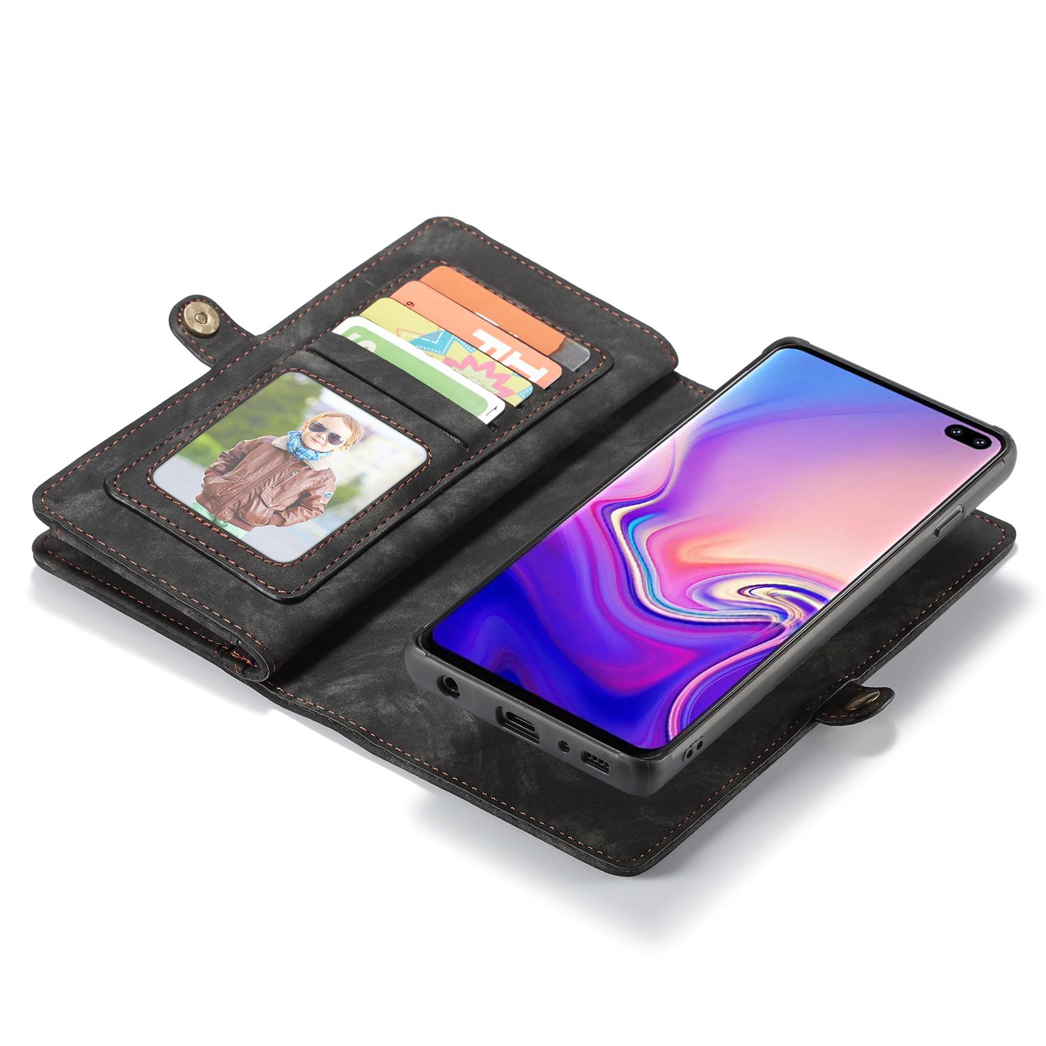 Samsung Galaxy S10 Rymligt plånboksfodral med många kortfack, Grå