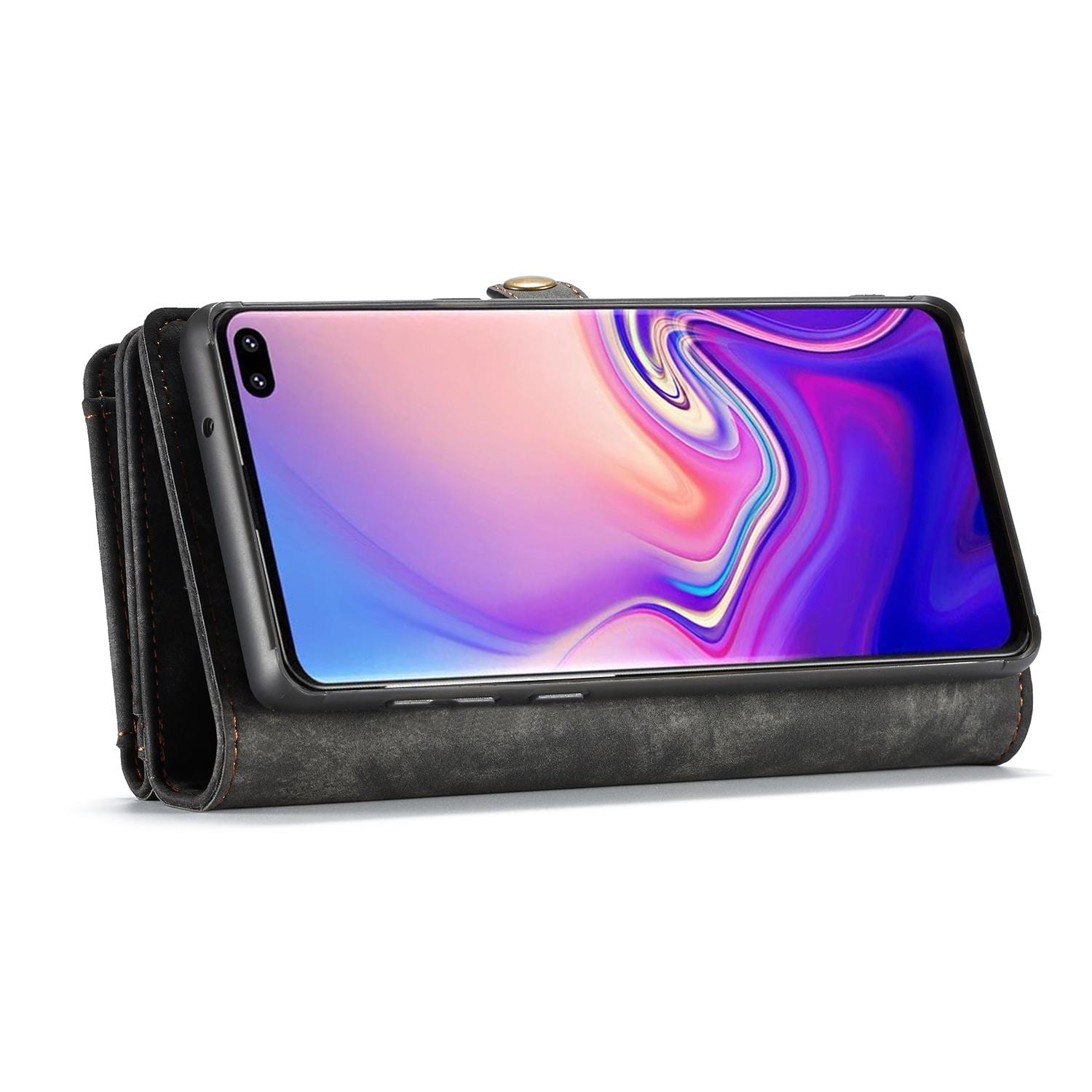 Samsung Galaxy S10 Rymligt plånboksfodral med många kortfack, Grå