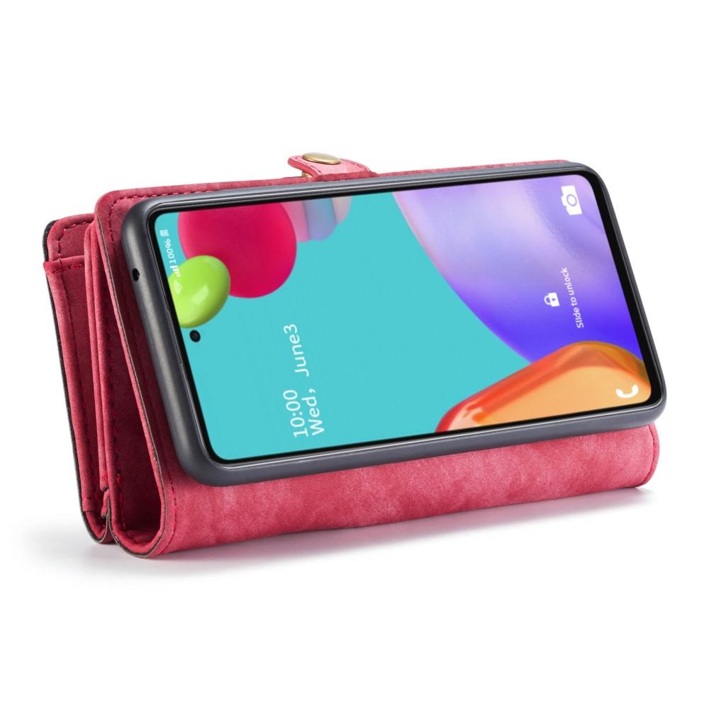 Samsung Galaxy A52 5G Rymligt plånboksfodral med många kortfack, Röd
