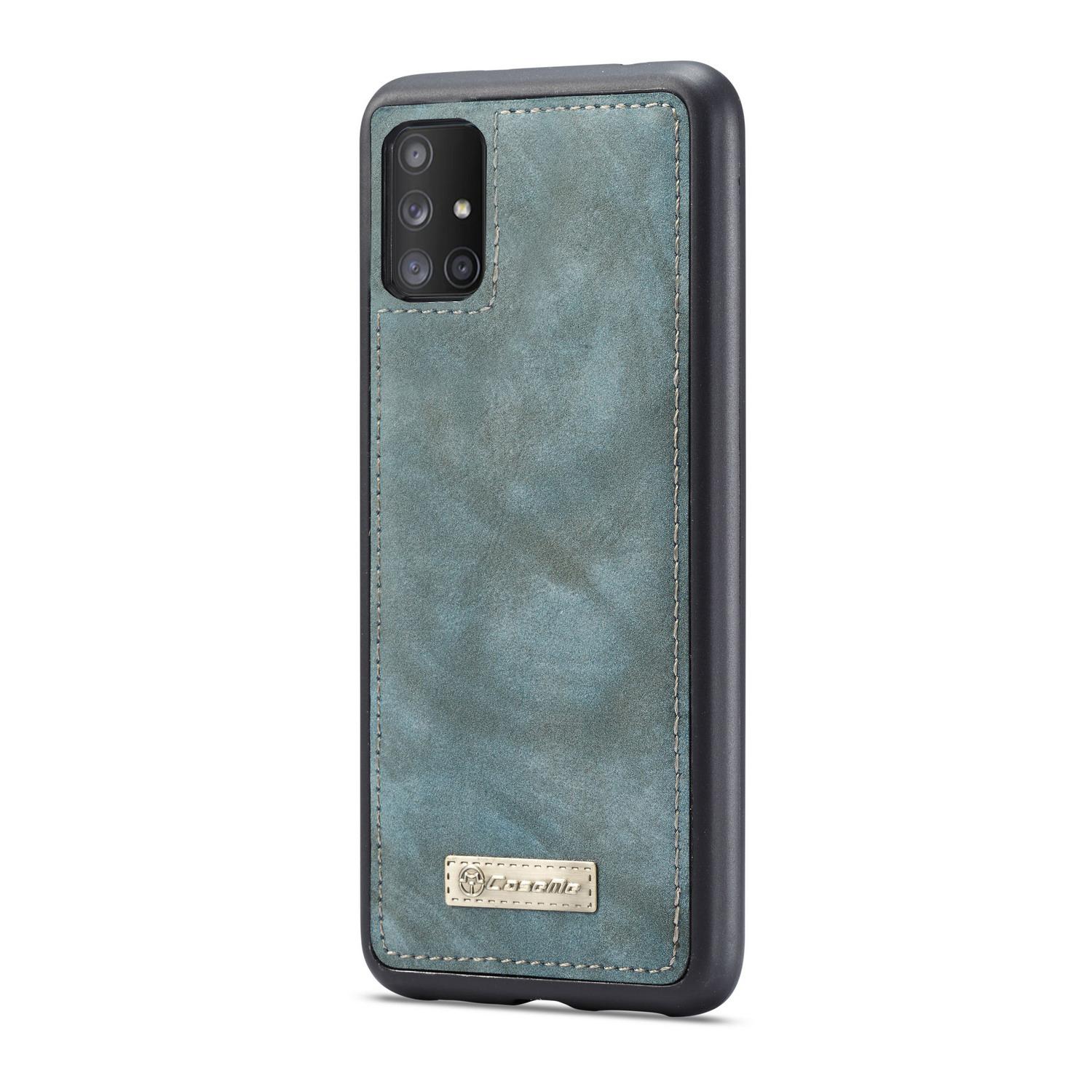 Samsung Galaxy A71 Rymligt plånboksfodral med många kortfack, Blå