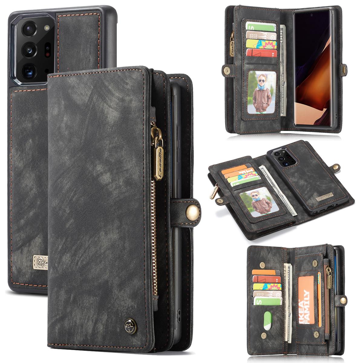 Samsung Galaxy Note 20 Ultra Rymligt plånboksfodral med många kortfack, Grå