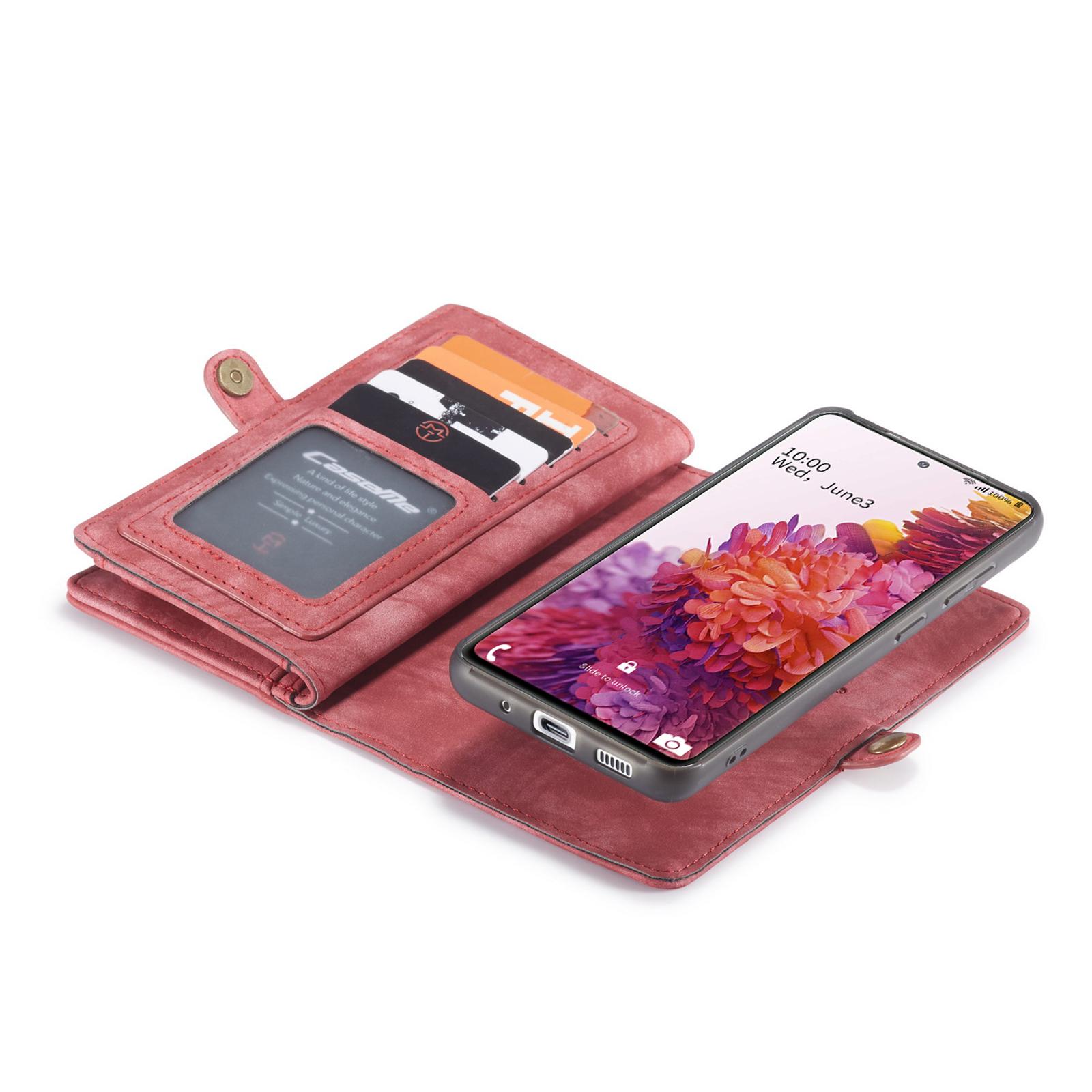 Galaxy S20 FE Rymligt plånboksfodral med många kortfack, röd