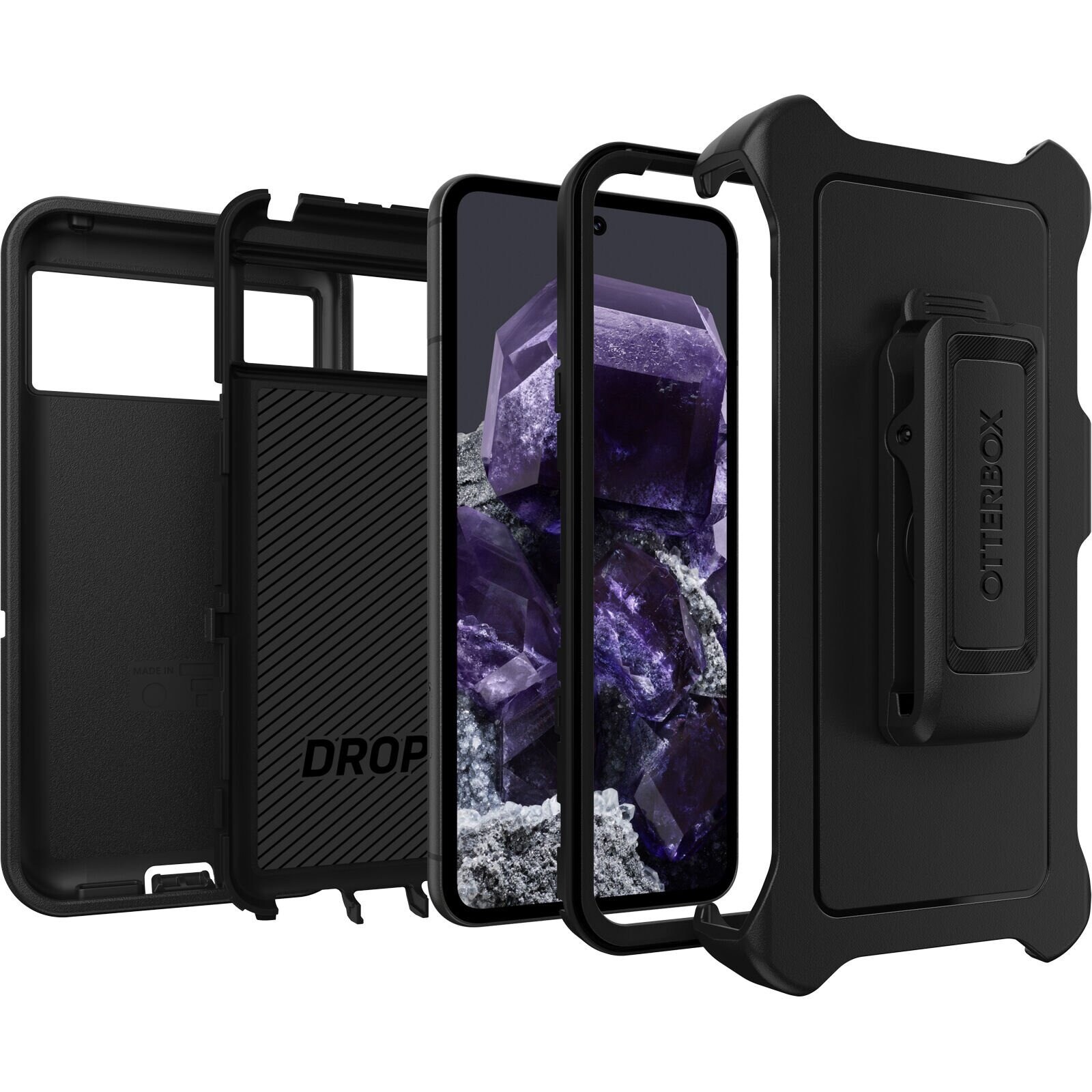 Google Pixel 8 Defender - Robust mobilskal med hög skyddsfaktor, Svart