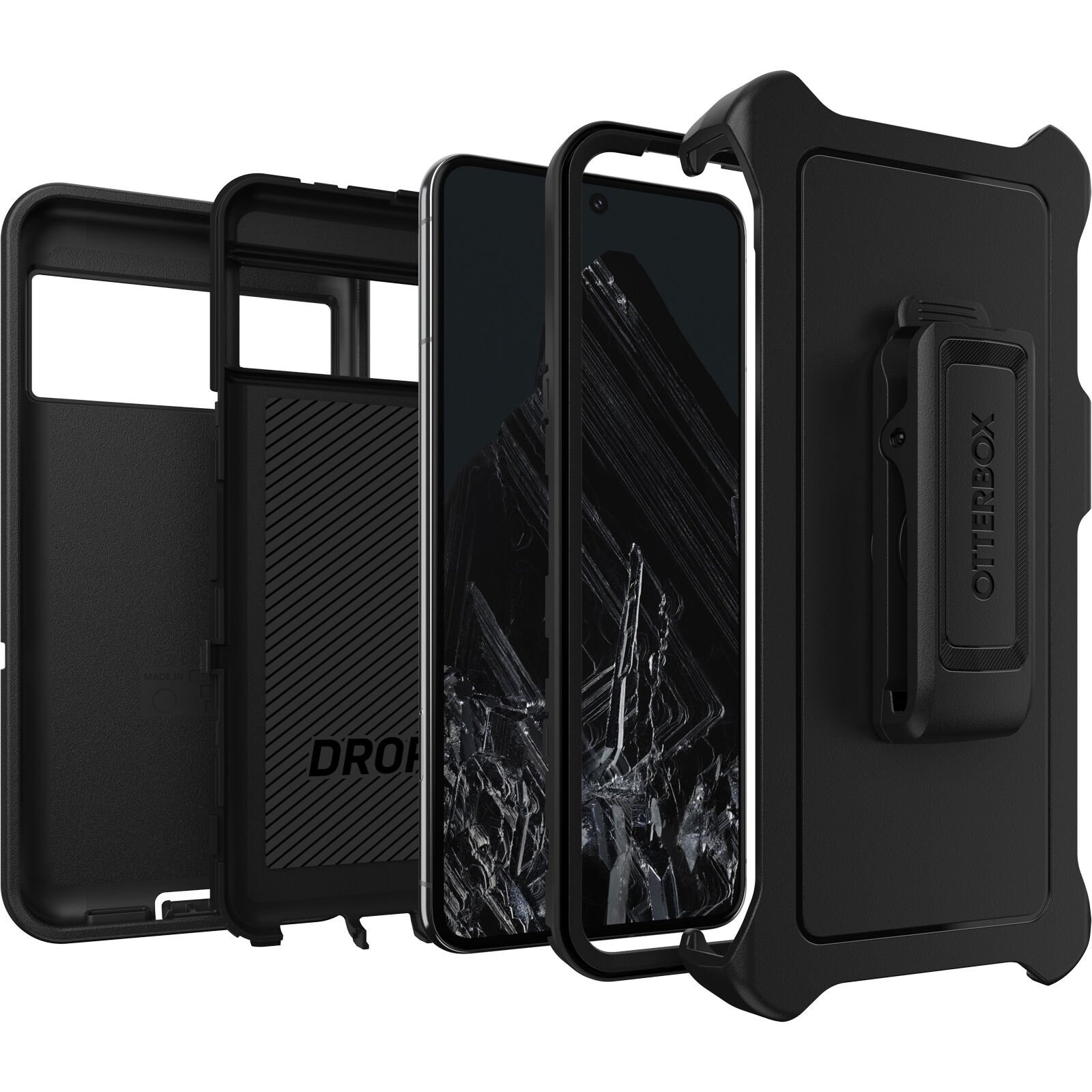 Google Pixel 8 Pro Defender - Robust mobilskal med hög skyddsfaktor, Svart