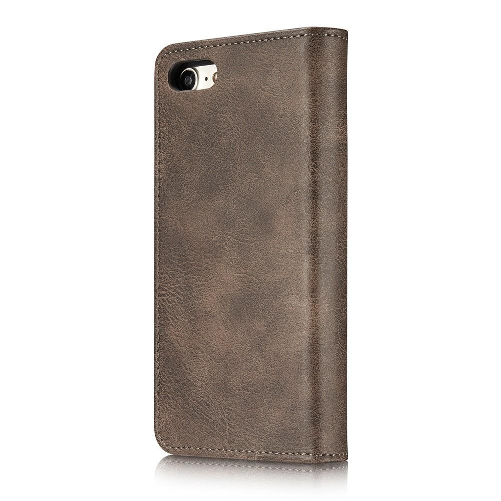 iPhone 7 Plånboksfodral med avtagbart skal, brun