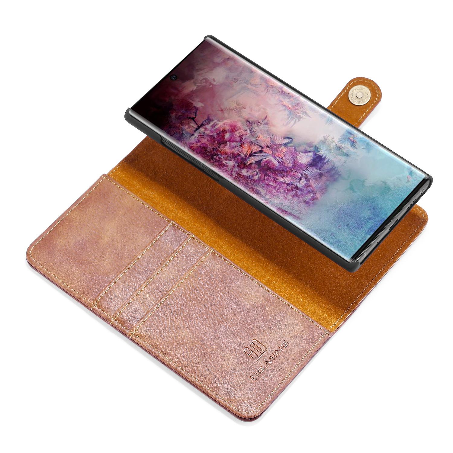 Samsung Galaxy Note 10 Plus Plånboksfodral med avtagbart skal, Brun